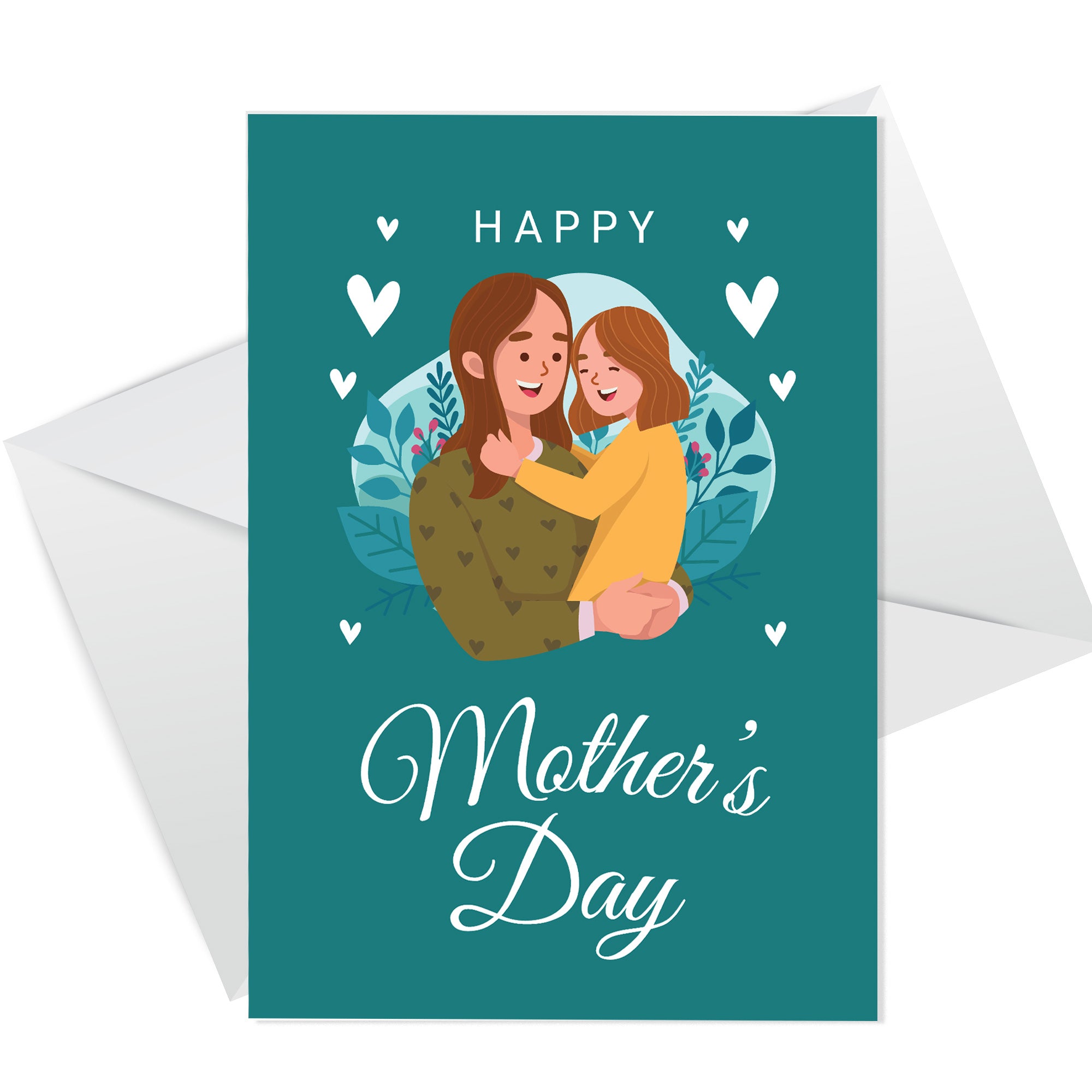 Happy Mothers Day Card For Mum From Daughter Cute Mothers Day – Red ...