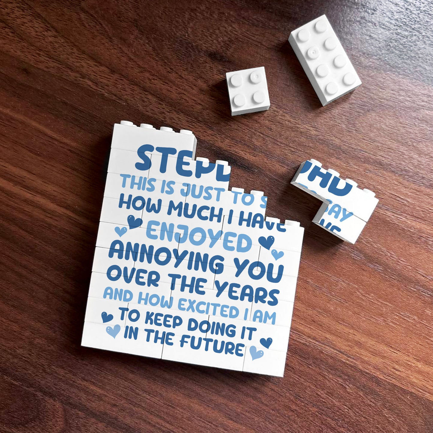 Funny Gift for Stepdad For Fathers Day Building Blocks Puzzle