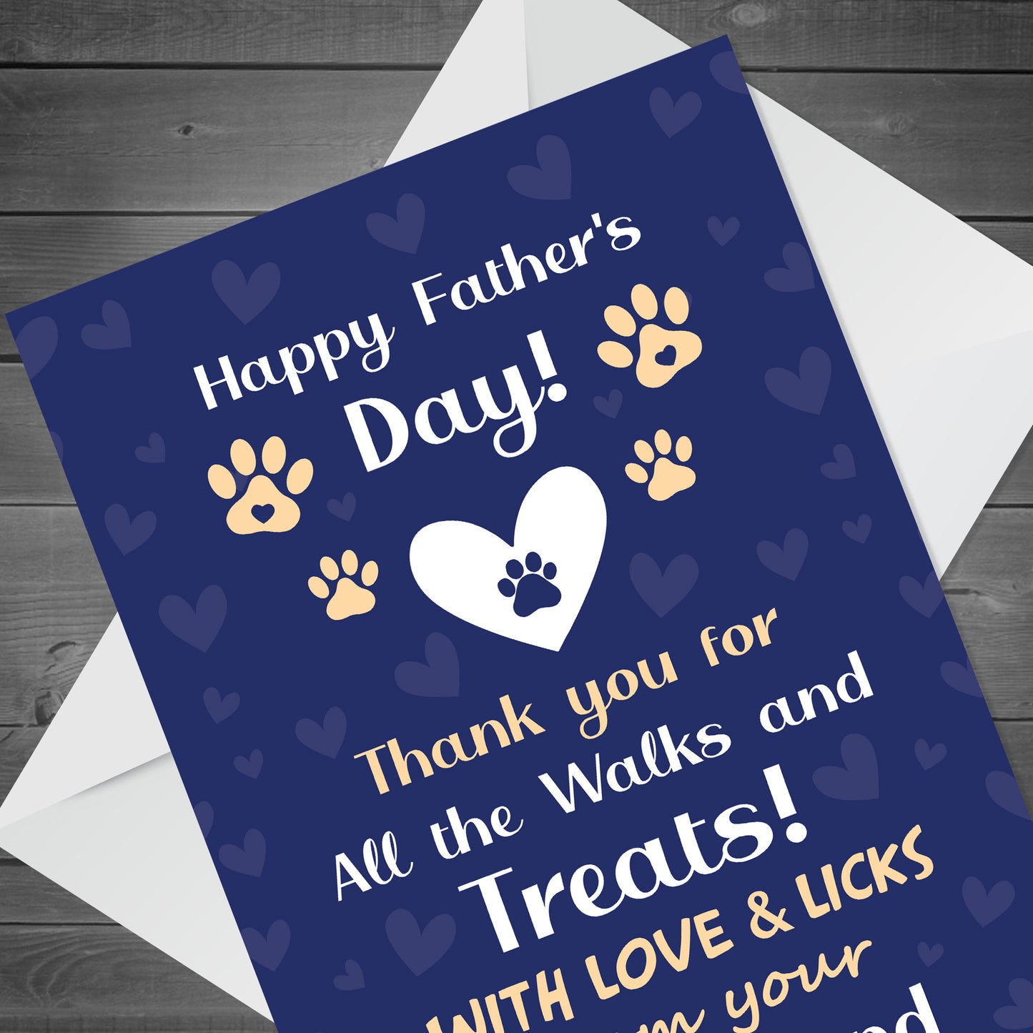 Fathers Day Card From Dog, DOG DAD CARD, Card From Dog