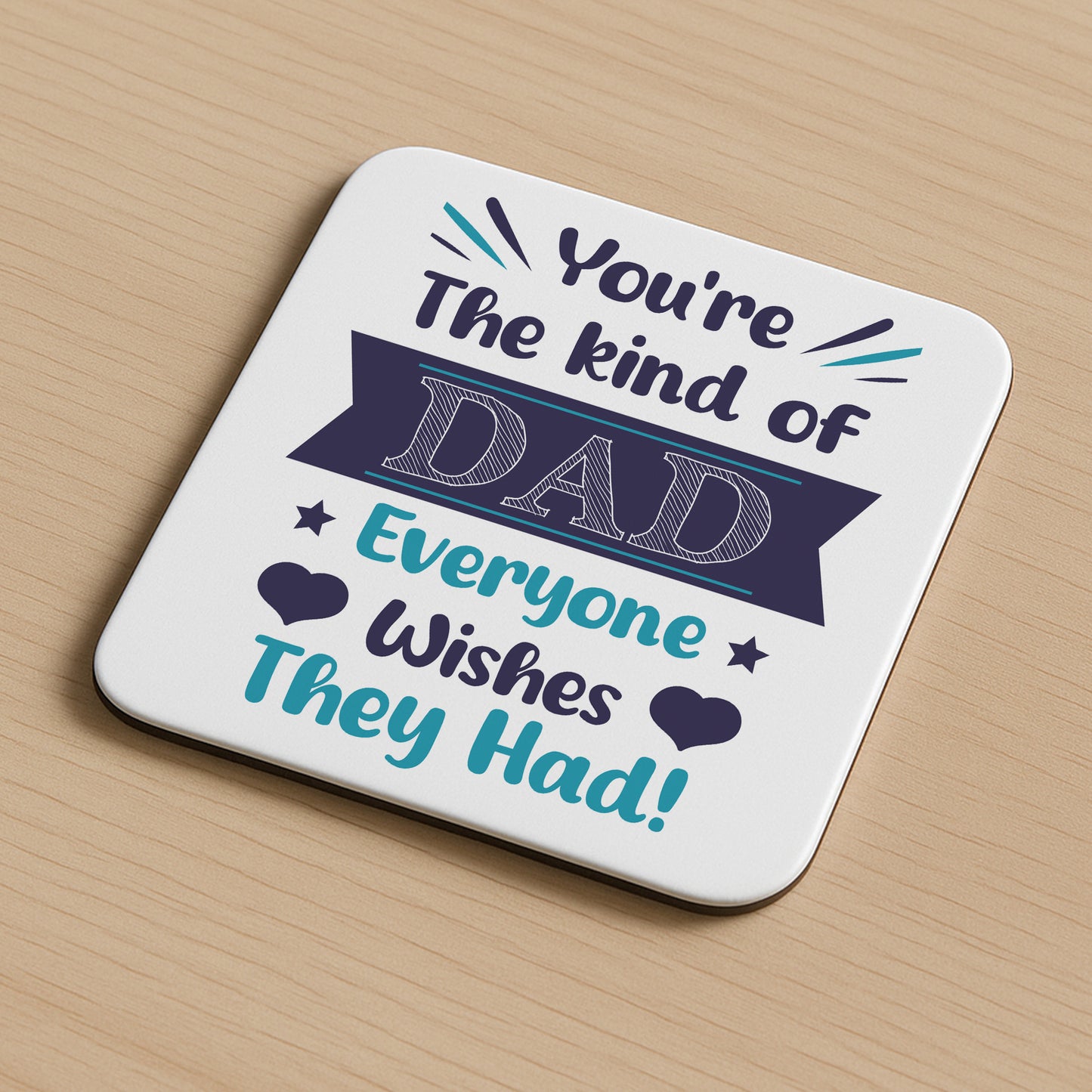 Dad Coaster Gift From Daughter and Son Novelty Fathers Day Gift
