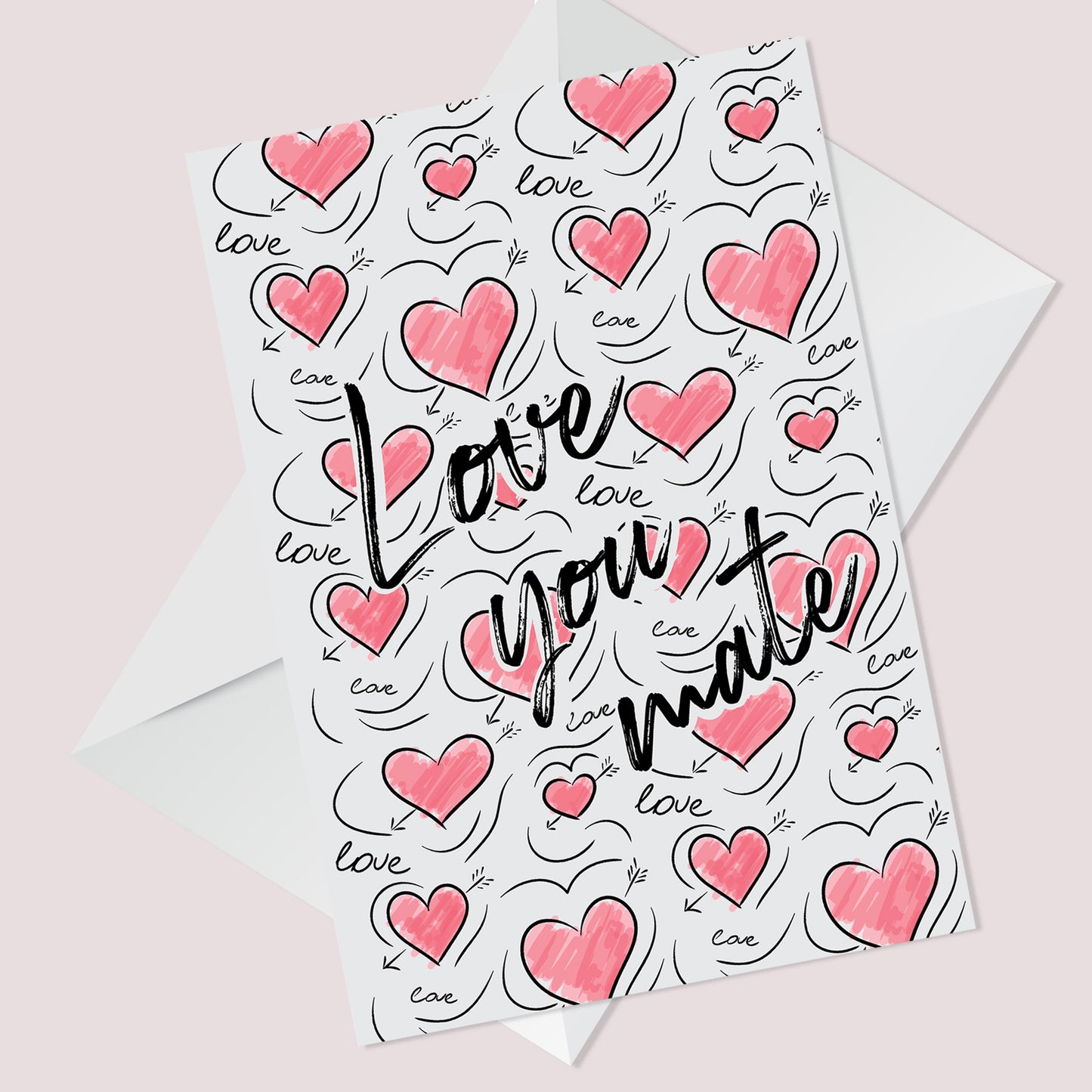 Best Friend Card For Valentines Birthday Love You Mate Card