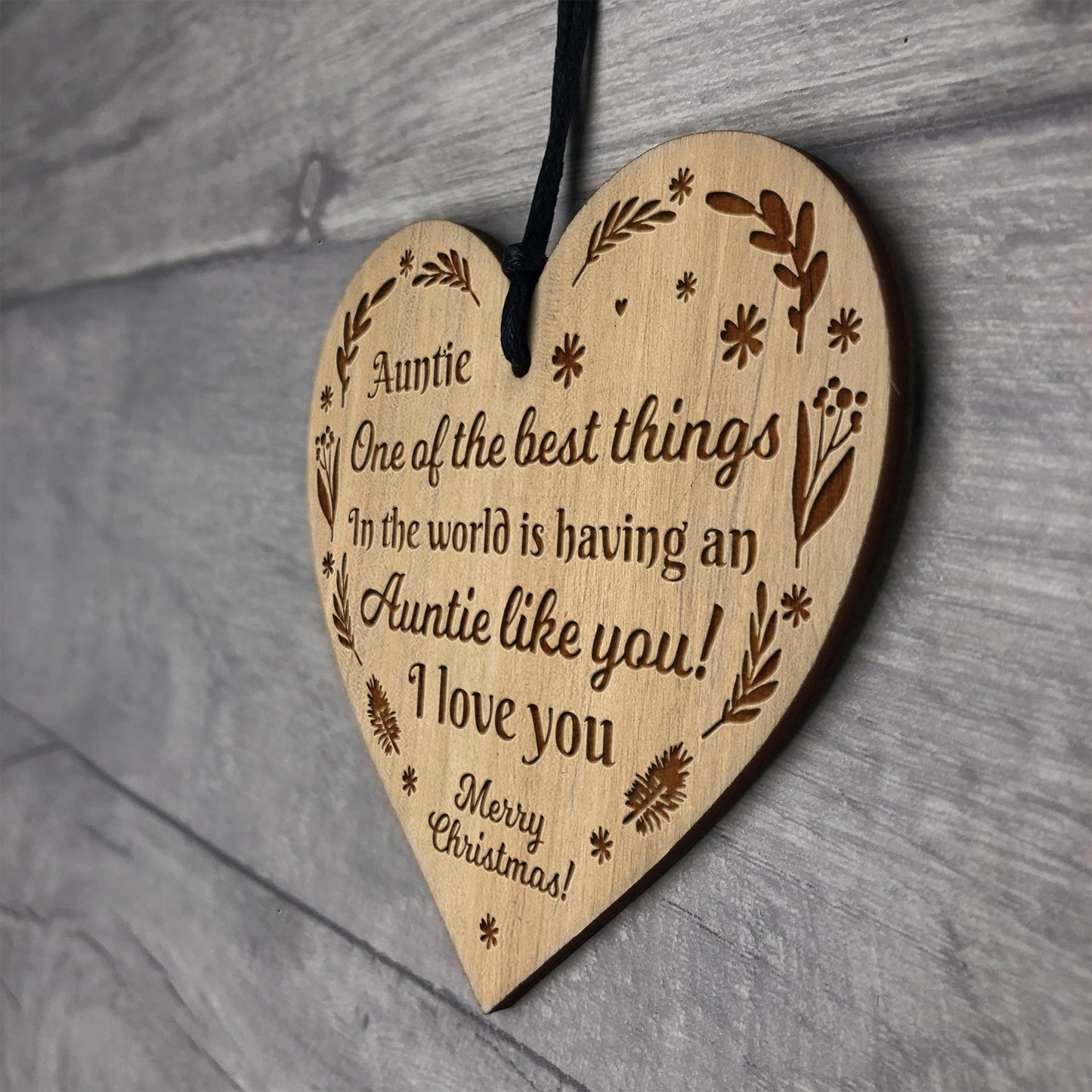 Christmas Gift For Auntie Thank You Heart Hanging Decoration
