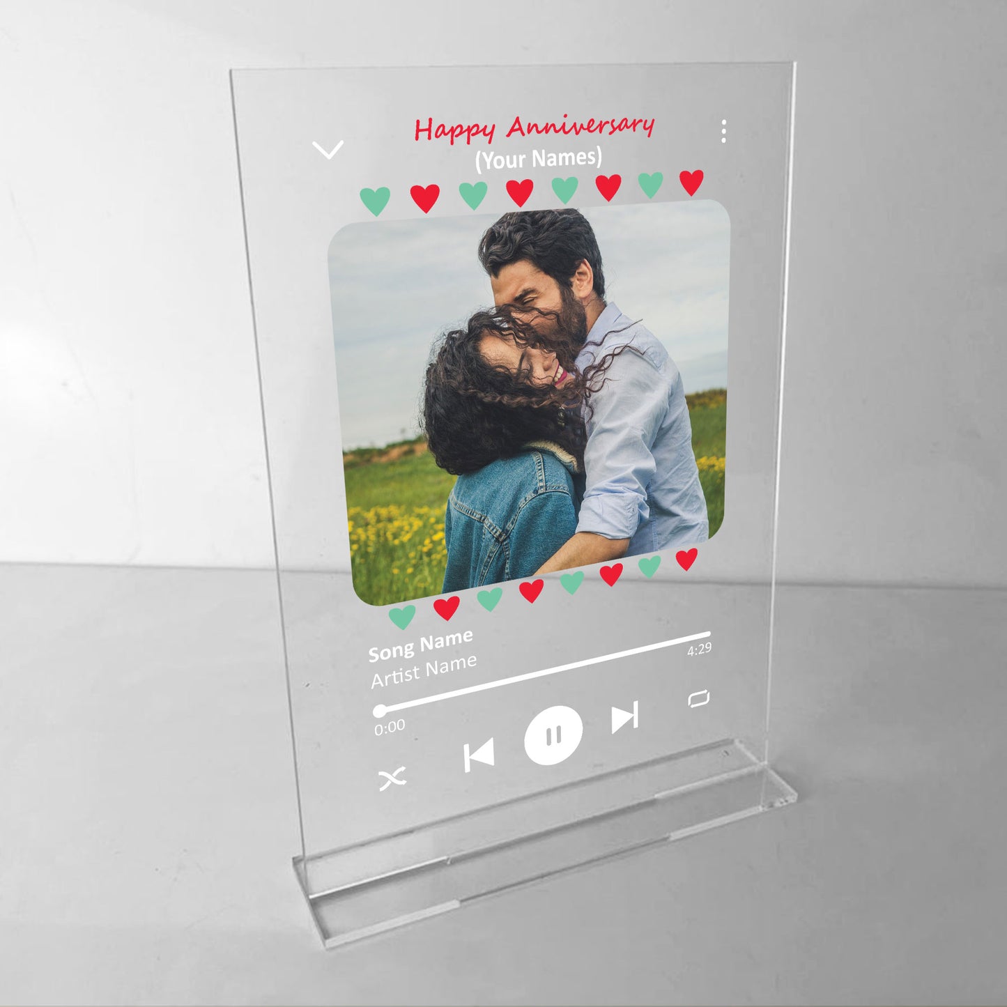 Anniversary Personalised Song Plaque Gift For Couples Him Her