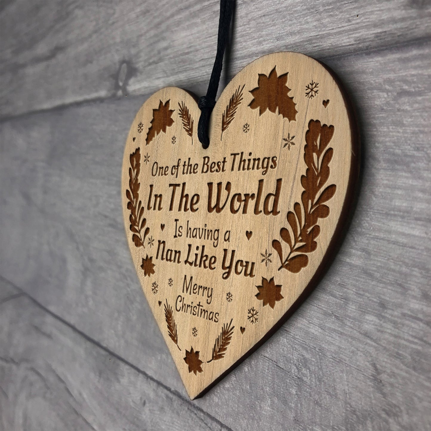 Best Nan Gifts For Christmas Wood Heart Tree Decoration Gift