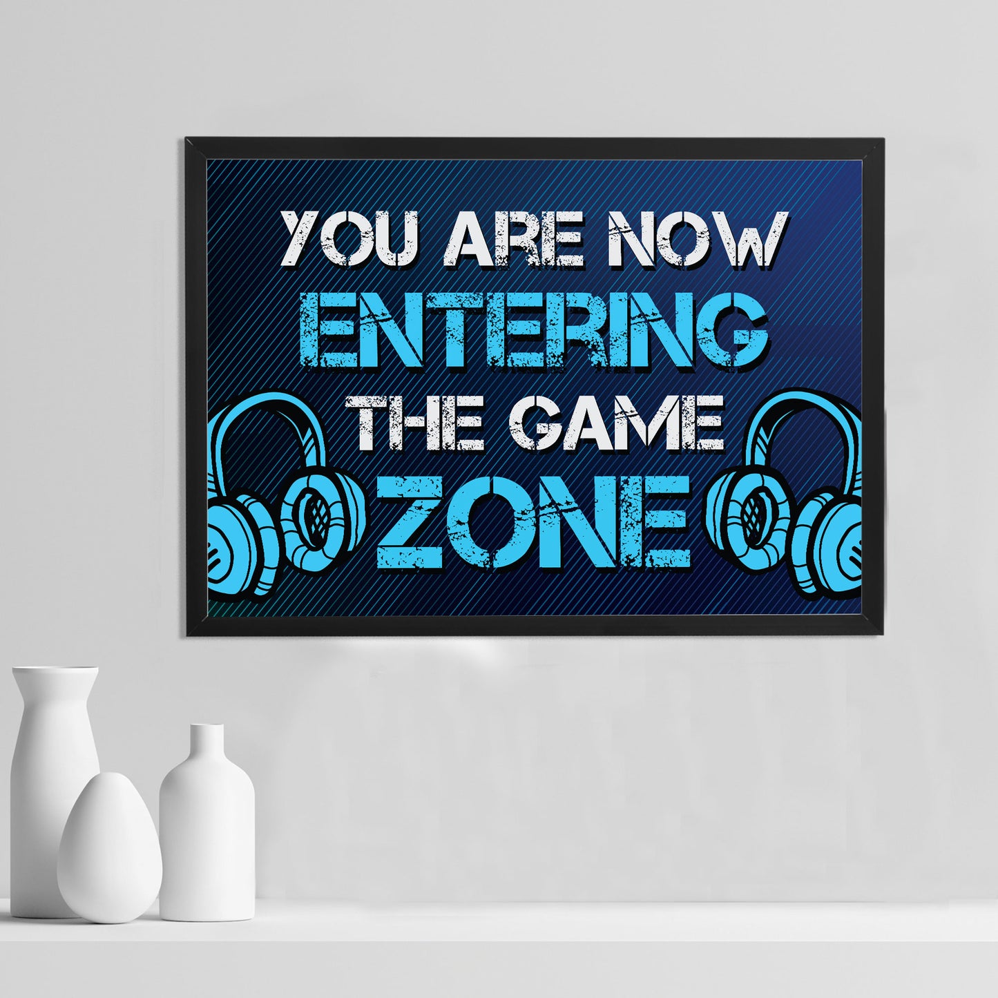 Gaming Sign Framed Wall Art For Boys Bedroom Games Room