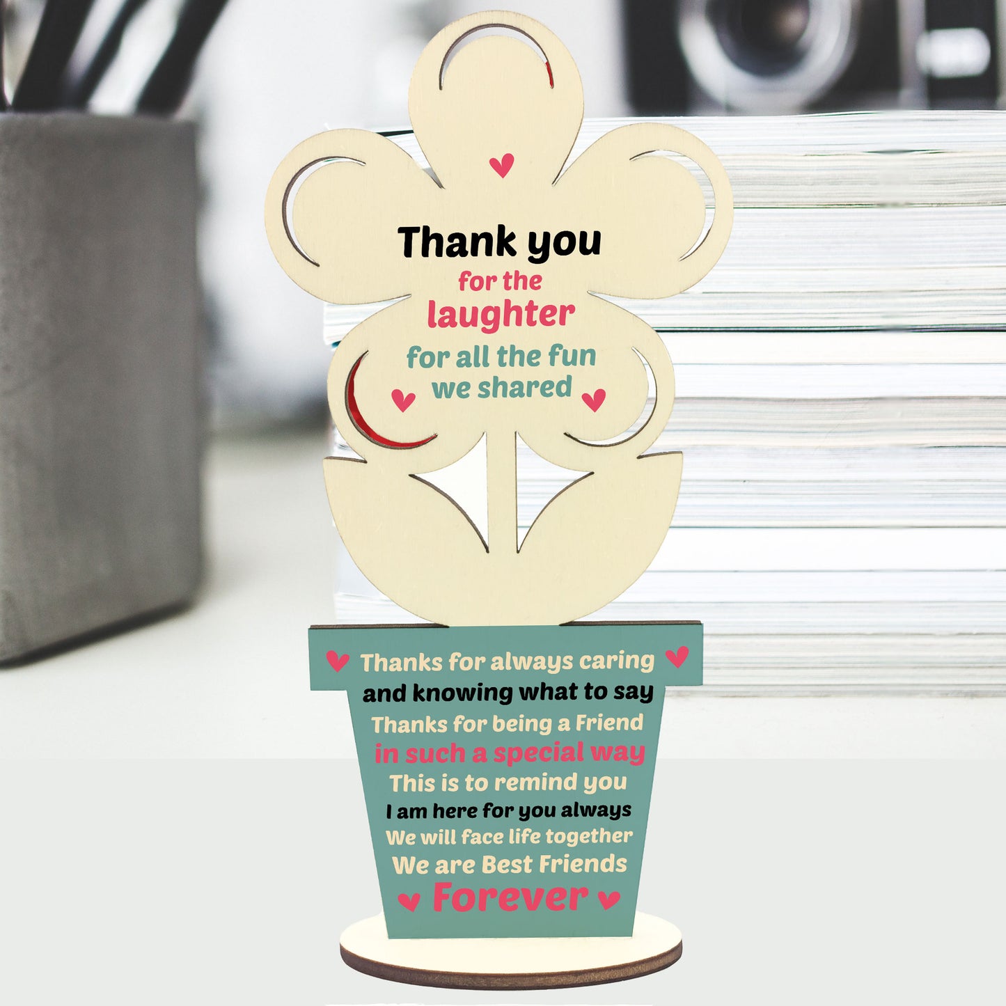 Best Friend Wooden Flower Gift For Friend Friendship Plaque Gift