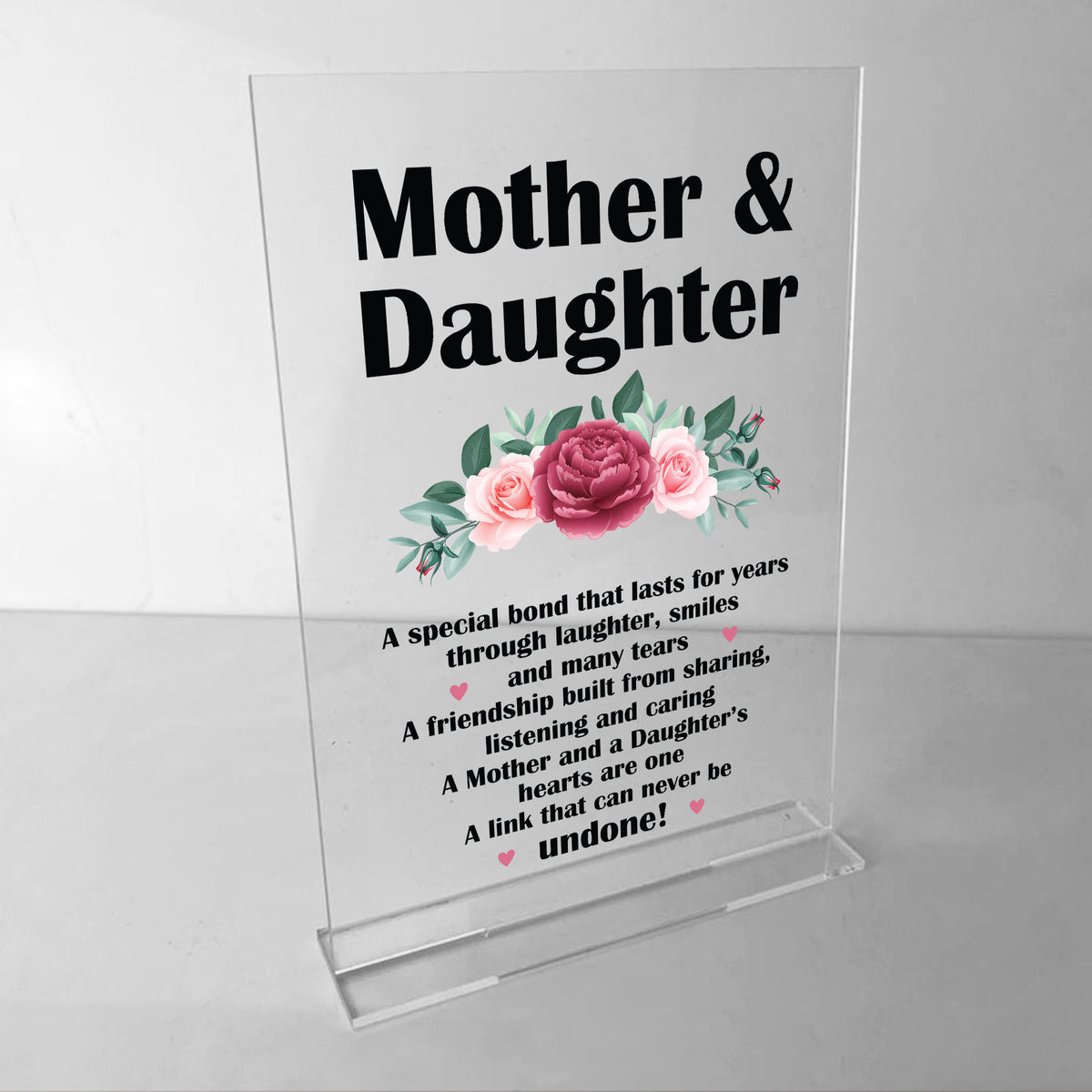 Mother and Daughter Acrylic Plaque Mum Gift From Daughter
