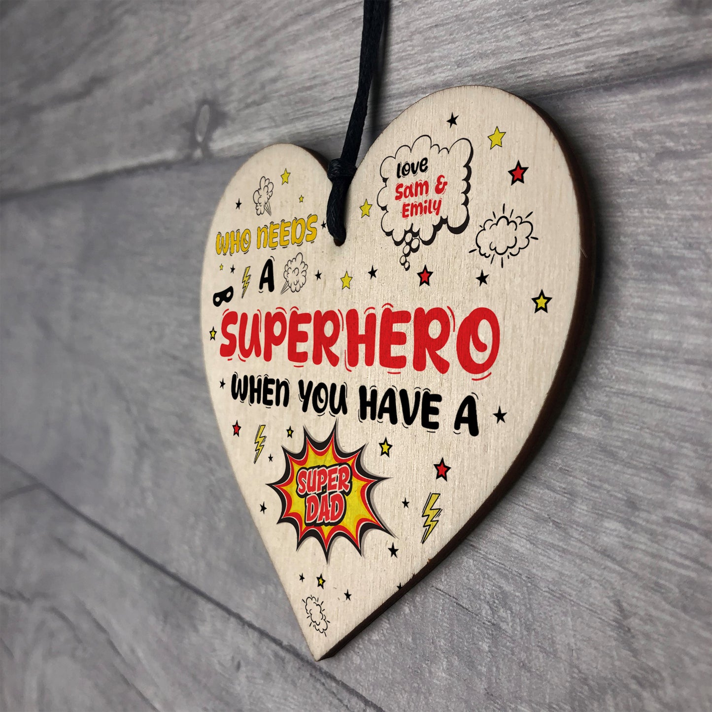 PERSONALISED Daddy Dad Superhero Fathers Day Gifts From Son