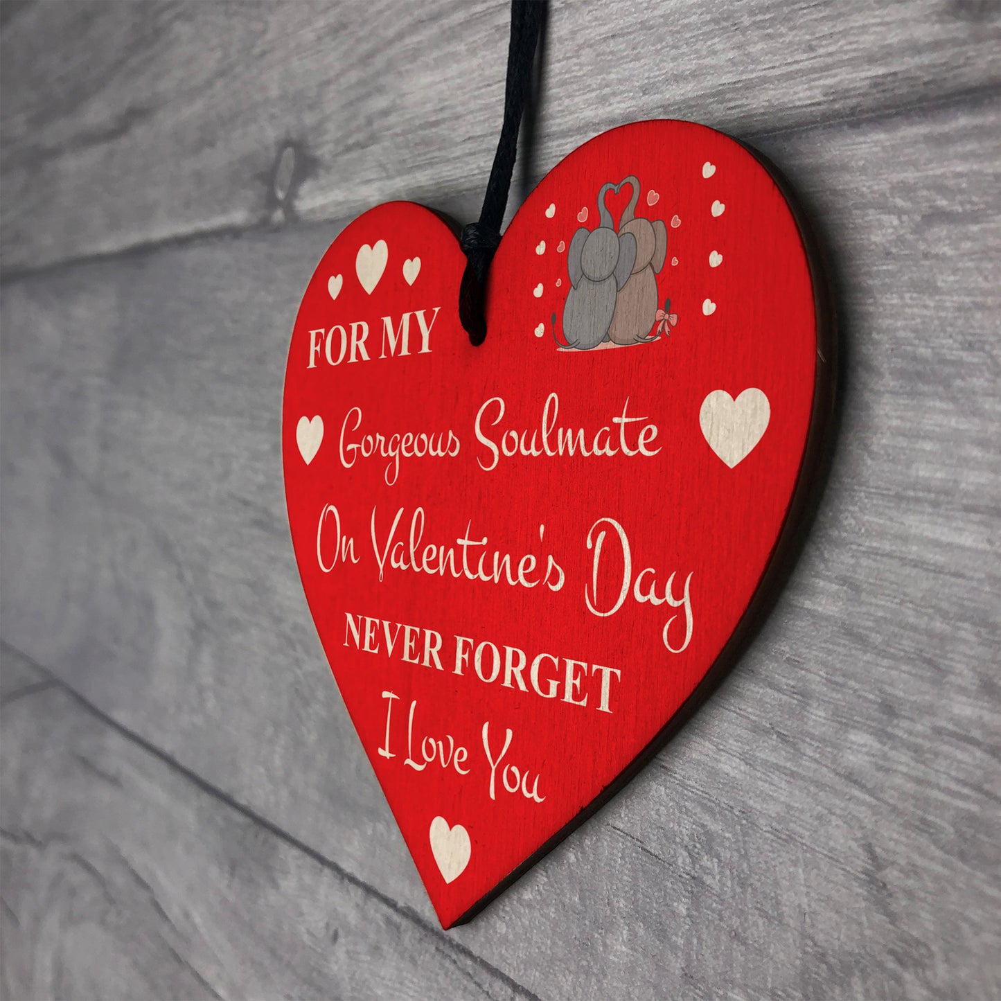 Valentines Day Gift Him Her Wood Heart Soulmate Gift Boyfriend