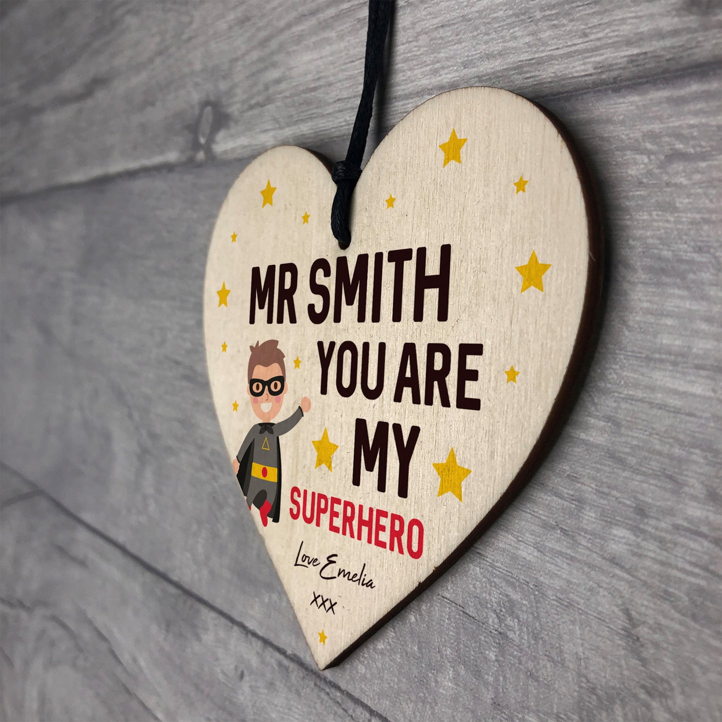 Personalised Teacher Gifts For Him Wood Heart Teacher Thank You