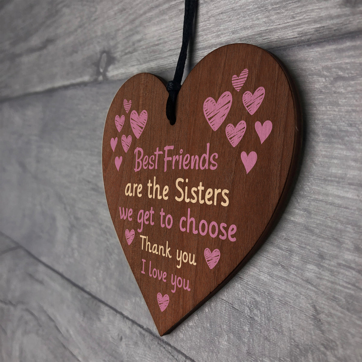 Friendship Gifts For Her Wood Heart Best Friend Gift for Women