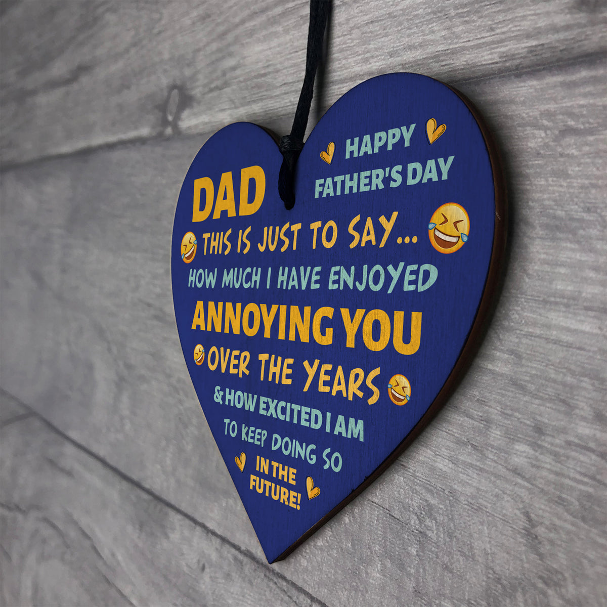 Fathers Day Wooden Heart Funny Dad Gifts For Him Fathers Day