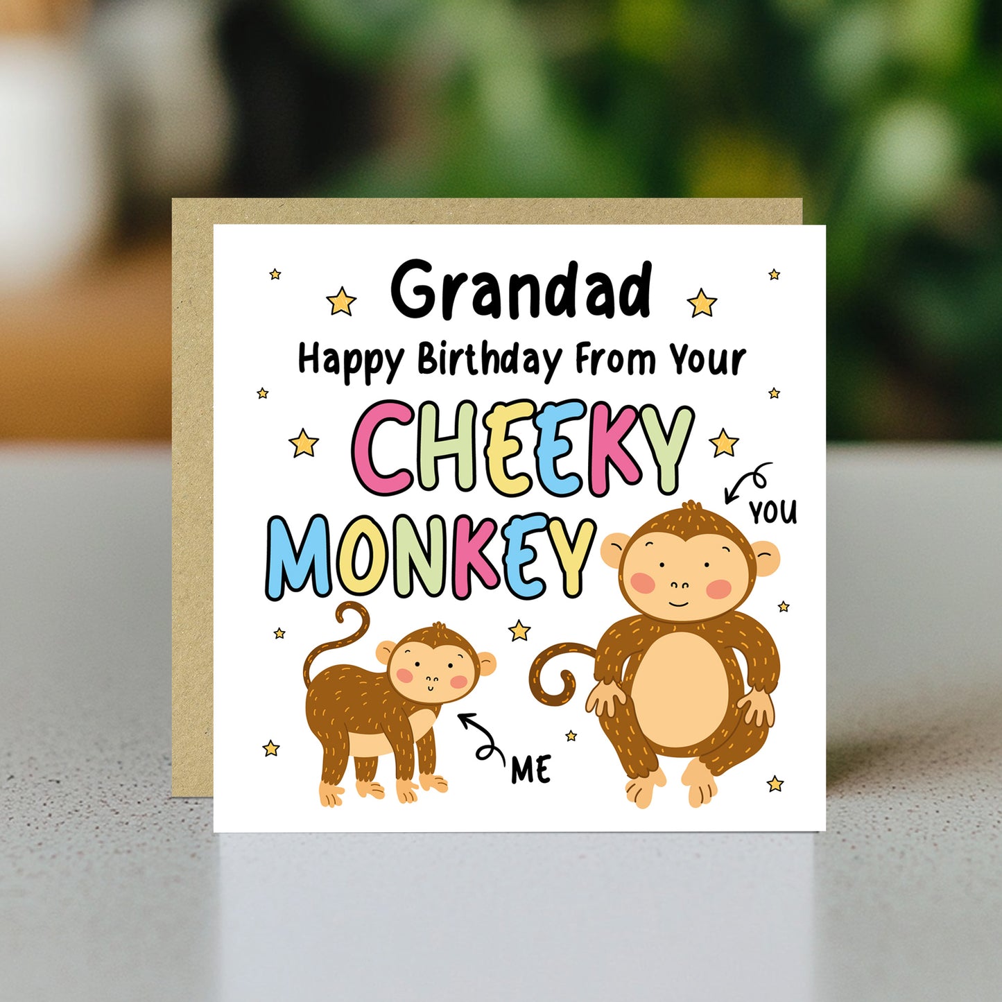 Birthday Card for Grandad From Your Cheeky Monkey Funny Card