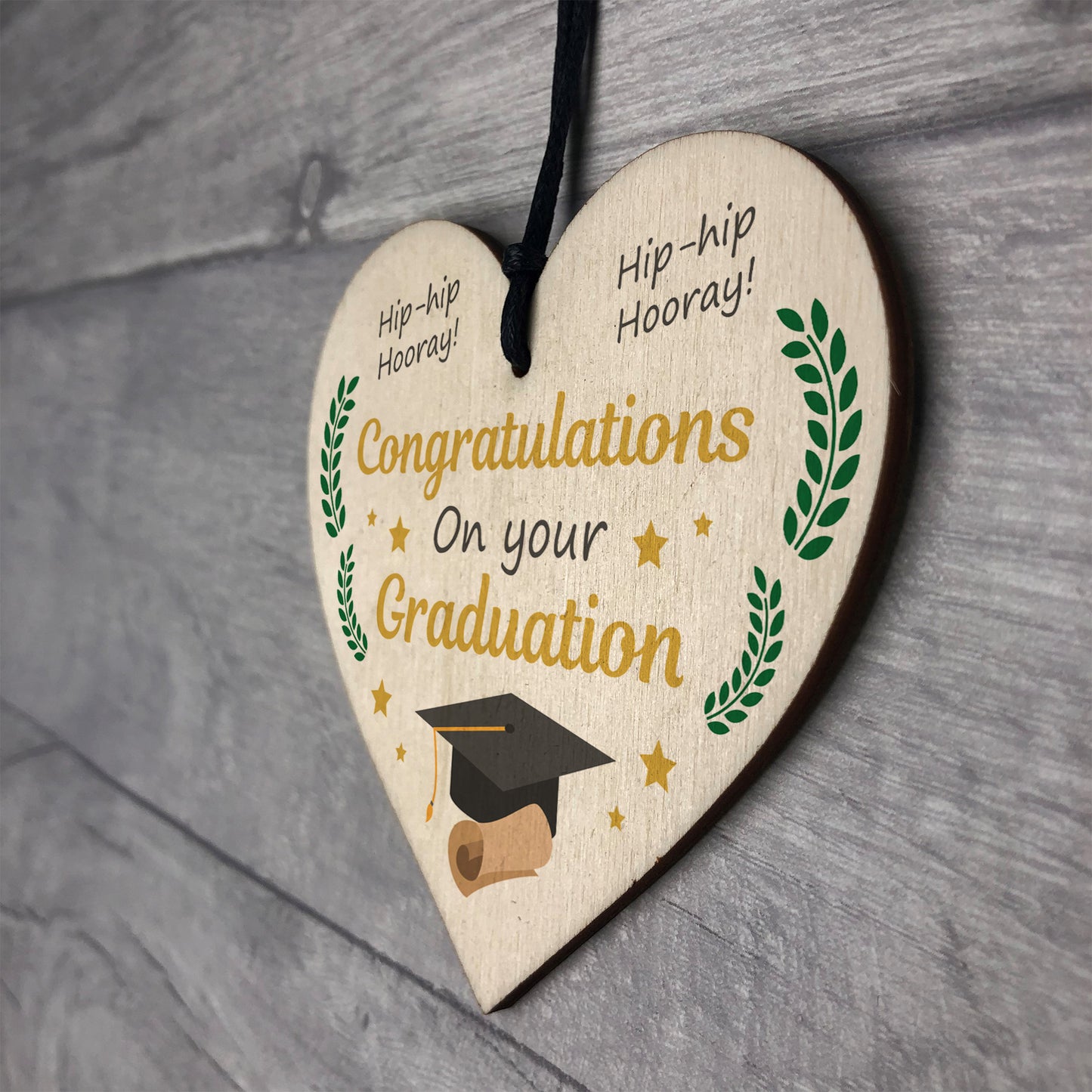 Congratulations On Your Graduation Gift Hooray Wood Heart