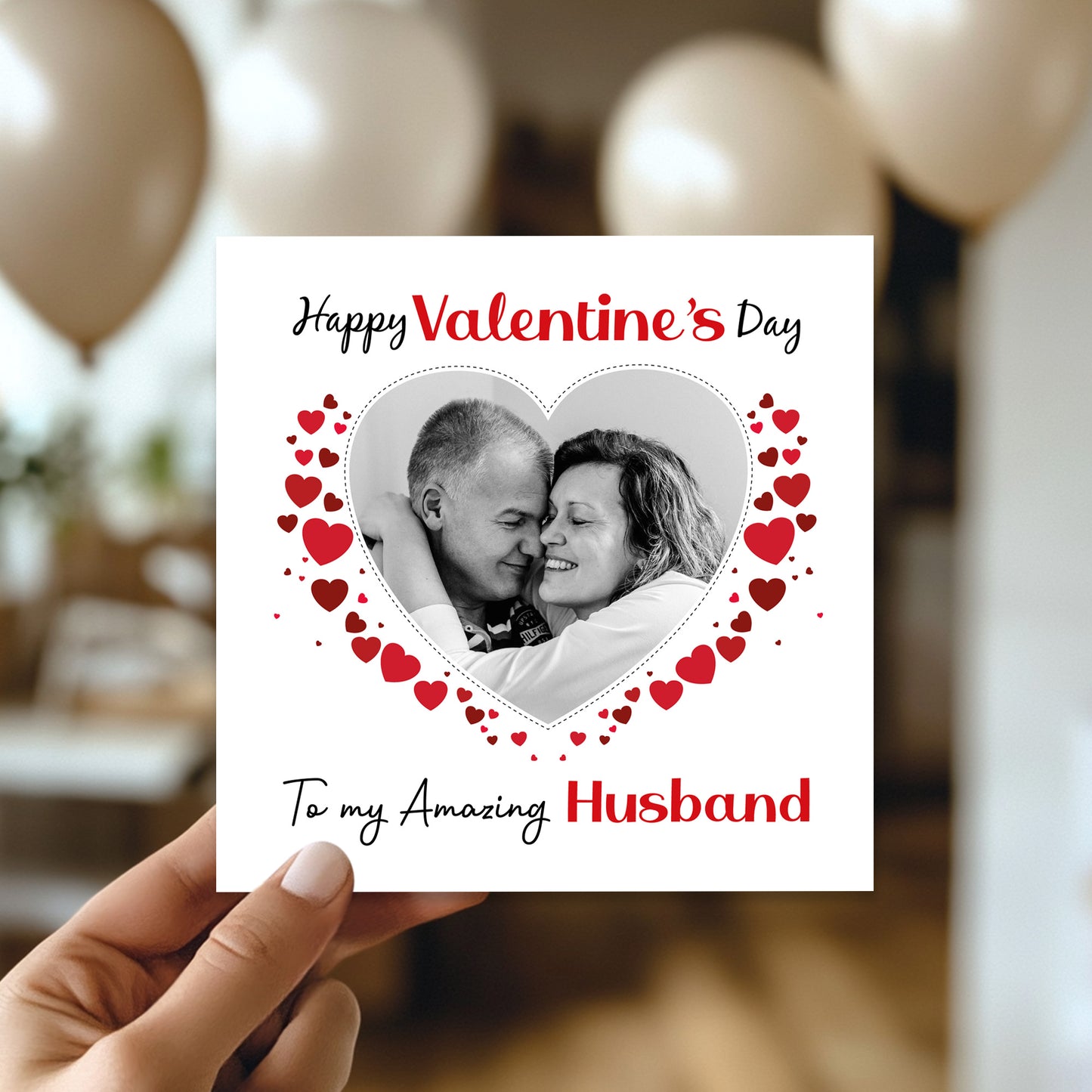 Valentines Day Personalised Photo Valentines Day Card To Husband