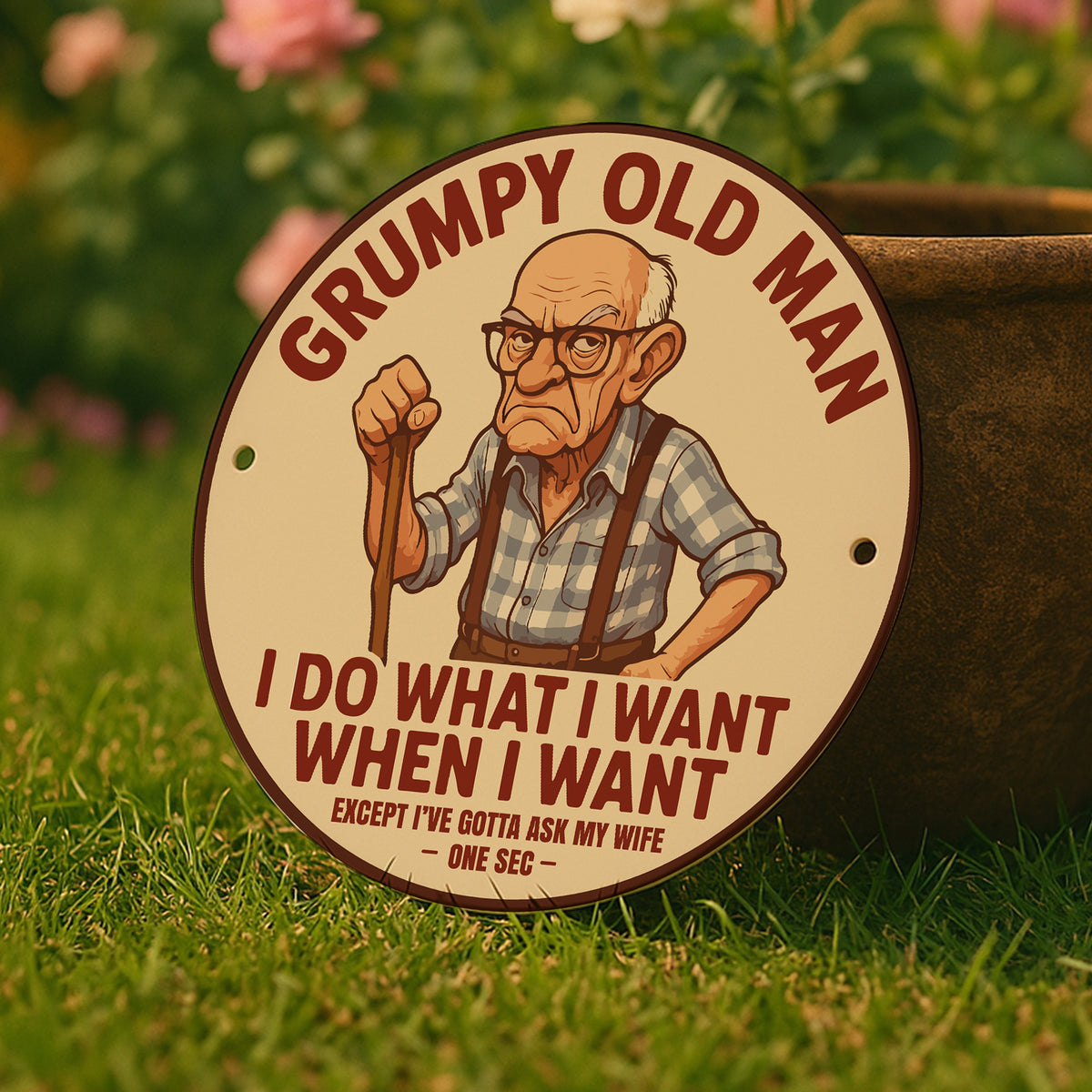Grumpy Old Man Sign For Dad Grandad Fathers Day Garage Workshop
