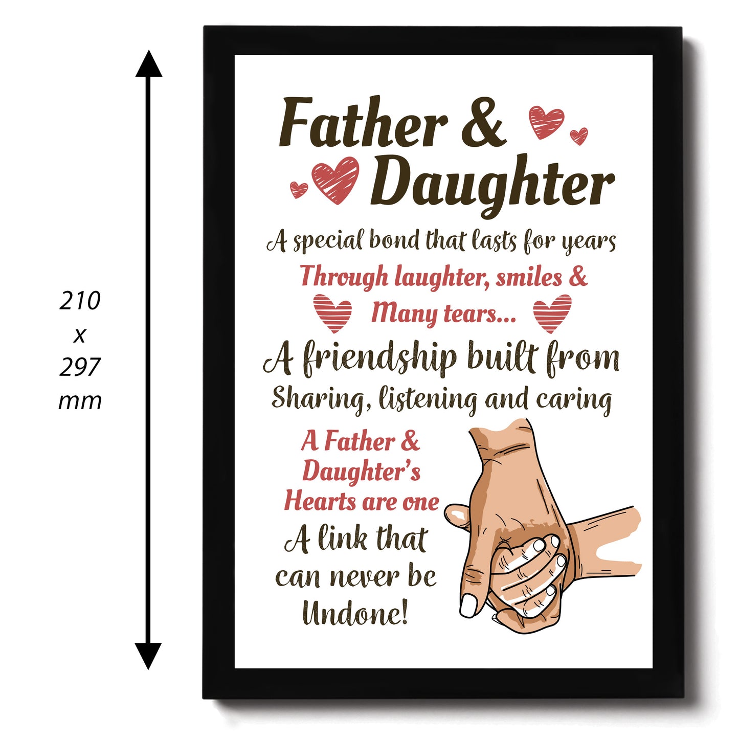 Father And Daughter A4 Framed Print Fathers Day Gift For Dad