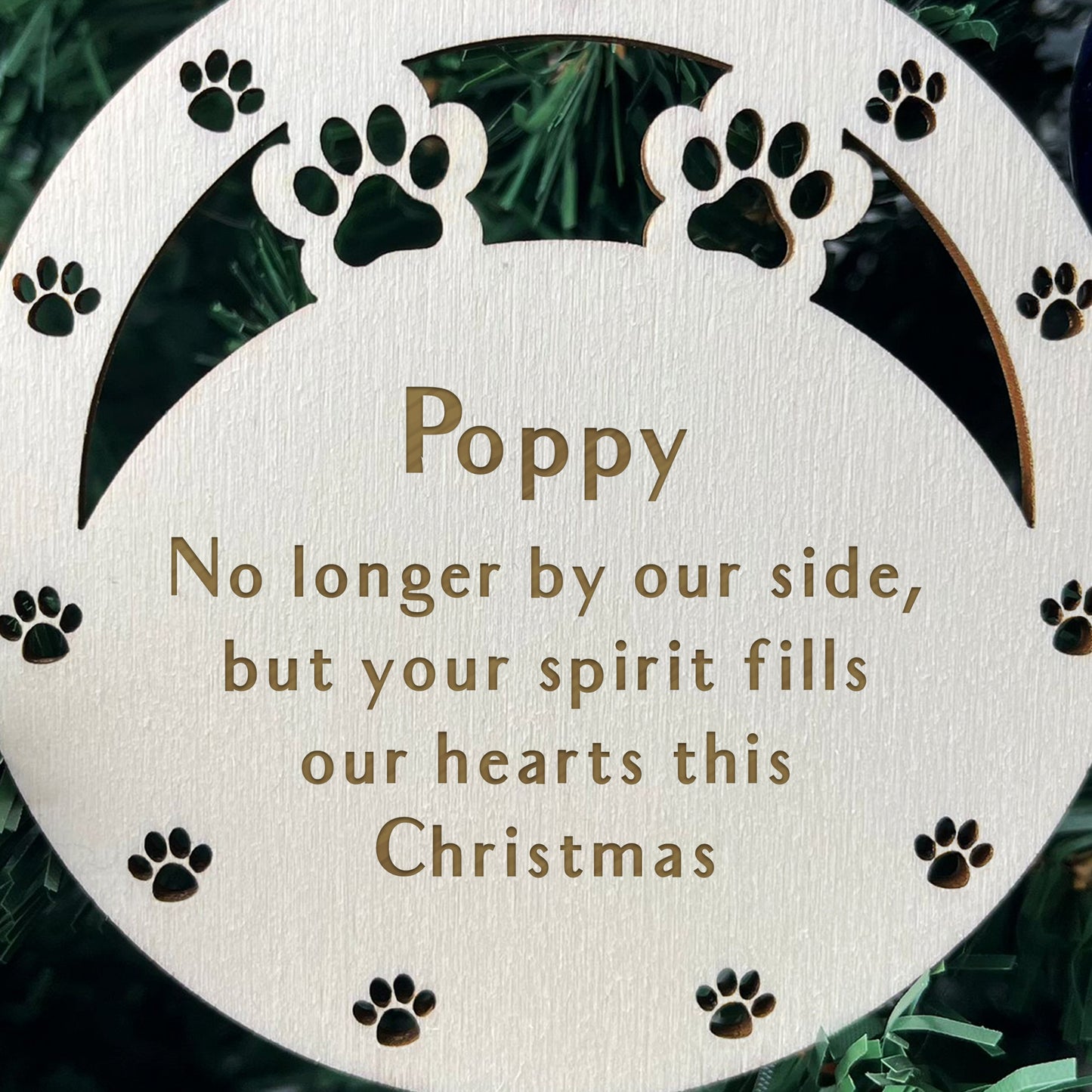 Personalised Pet Memorial Christmas Tree Bauble Decoration