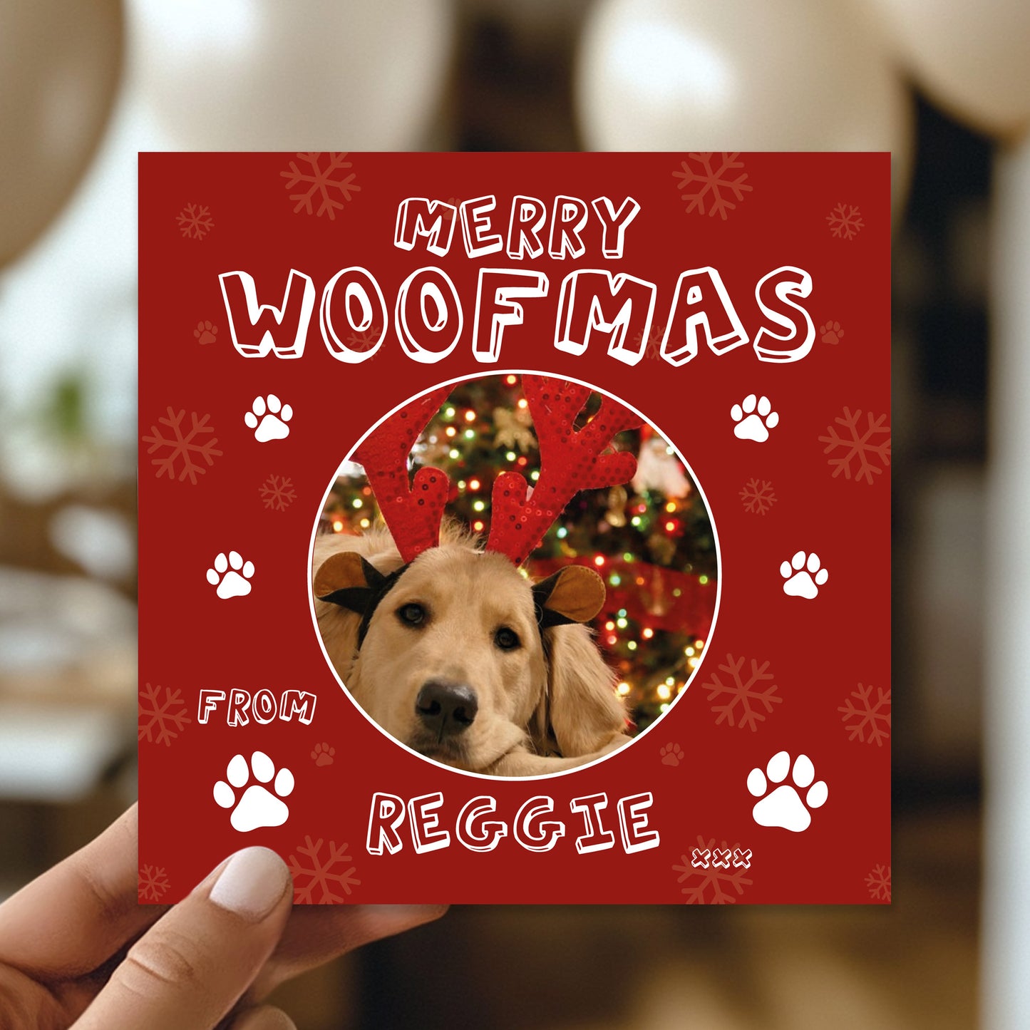 Funny Christmas Card From Dog Puppy MERRY WOOFMAS Card For Mum