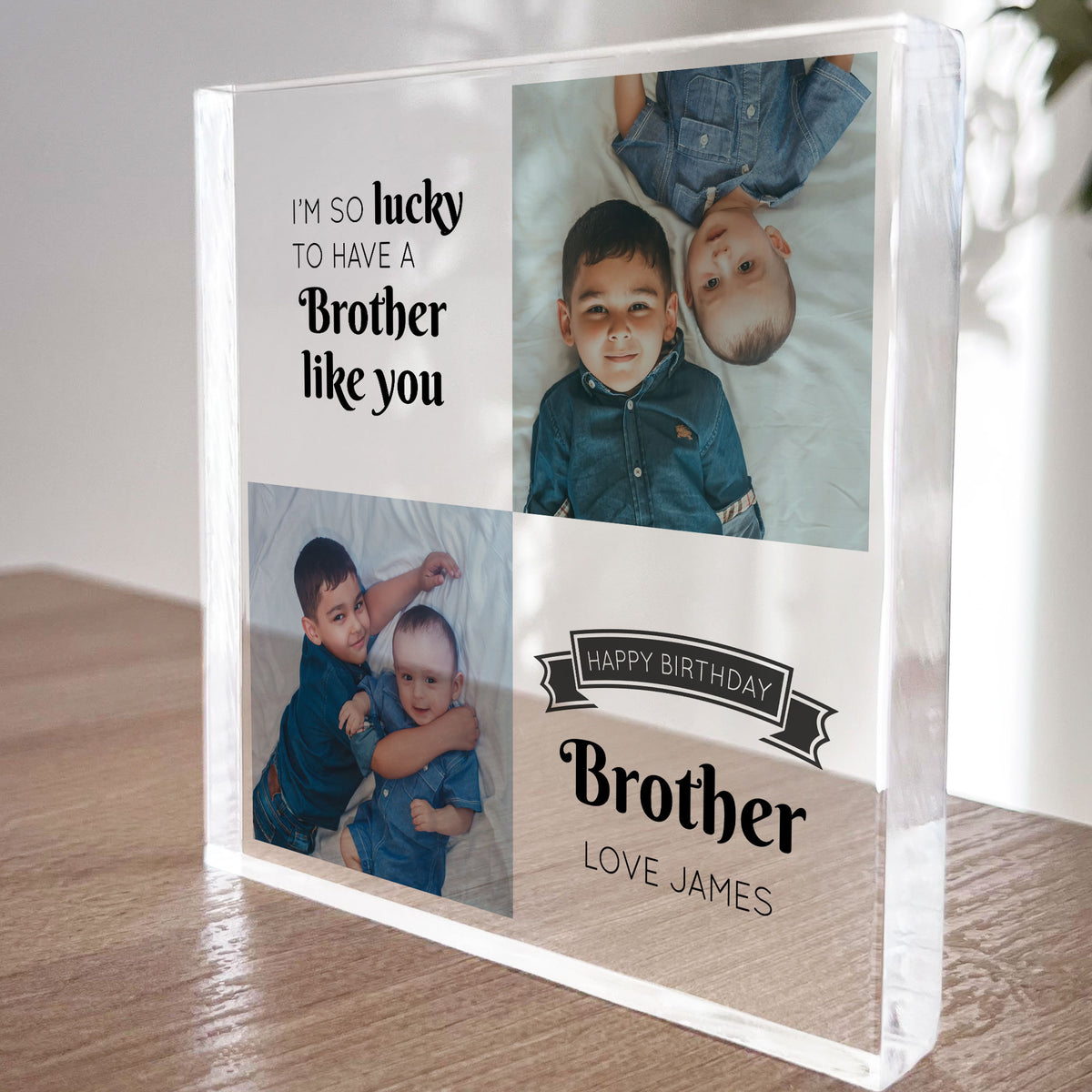 Personalised Brother Birthday Gifts Custom Acrylic Block