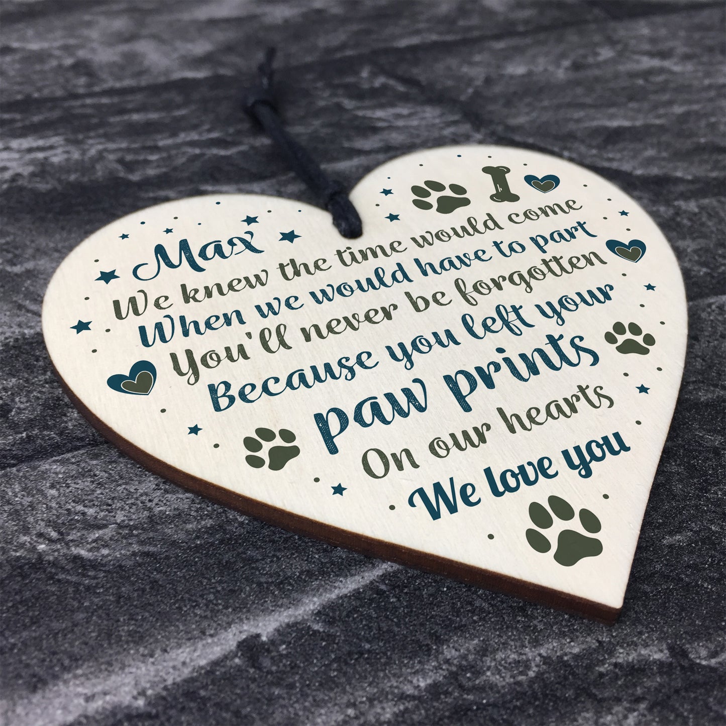 Dog Memorial Wooden Christmas Tree Decoration Personalised Pet