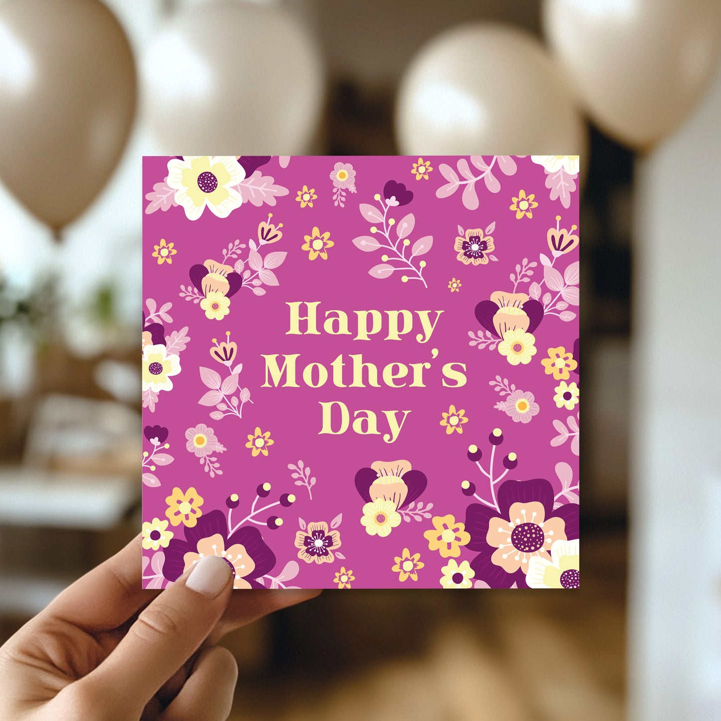 Floral Mothers Day Card With Kraft Envelope Elegant Card