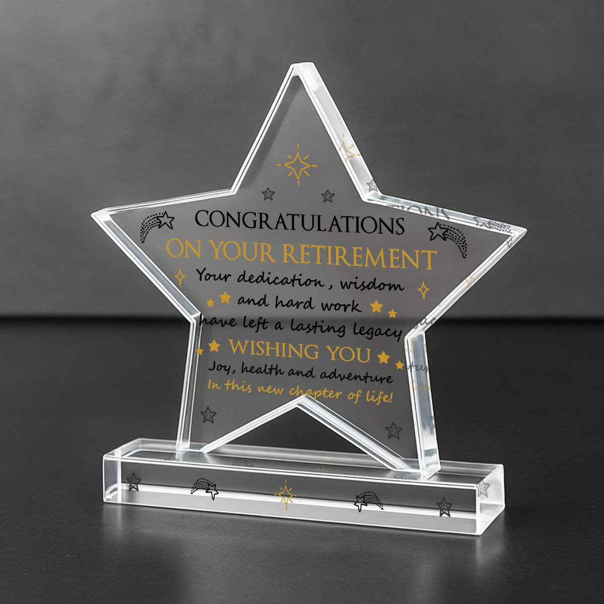 Retirement Gifts for Women Men Unique Acrylic Star Plaque
