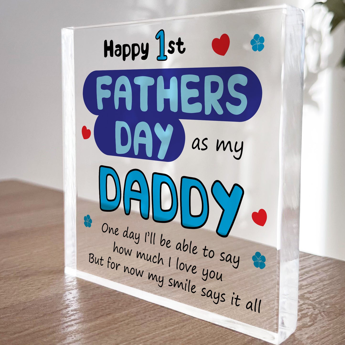 Cute 1st Fathers Day Gift For Dad Daddy Acrylic Block Present