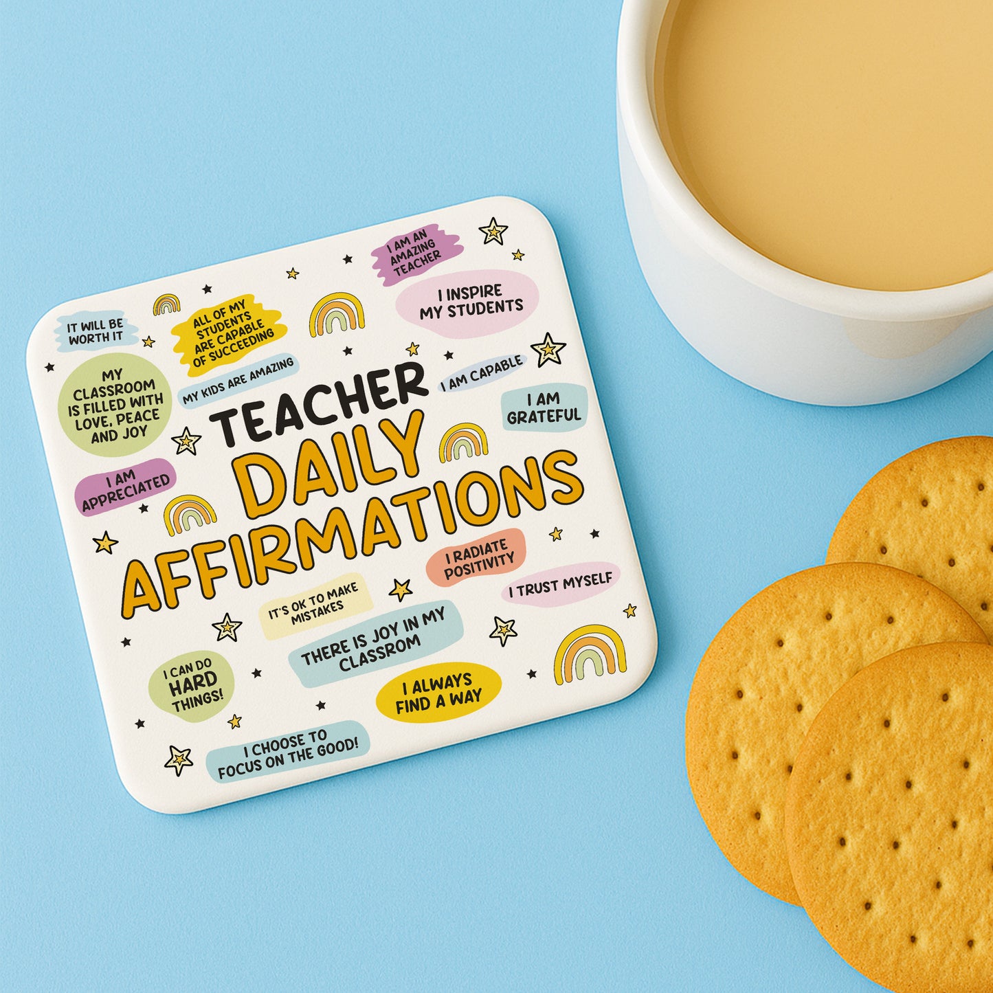 Teacher Gift Teacher Daily Affirmations Coaster TA Gift