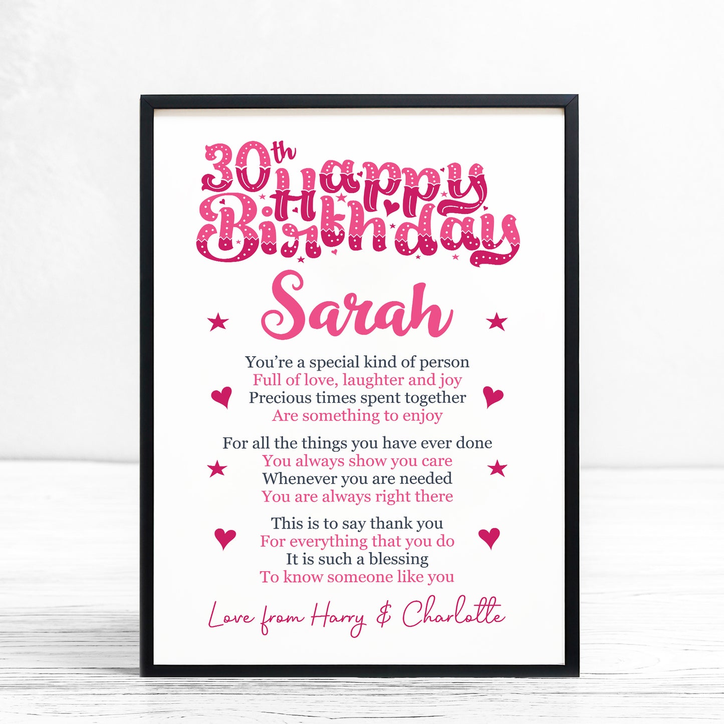 PERSONALISED 30th Birthday Gifts For Her Gift For Daughter