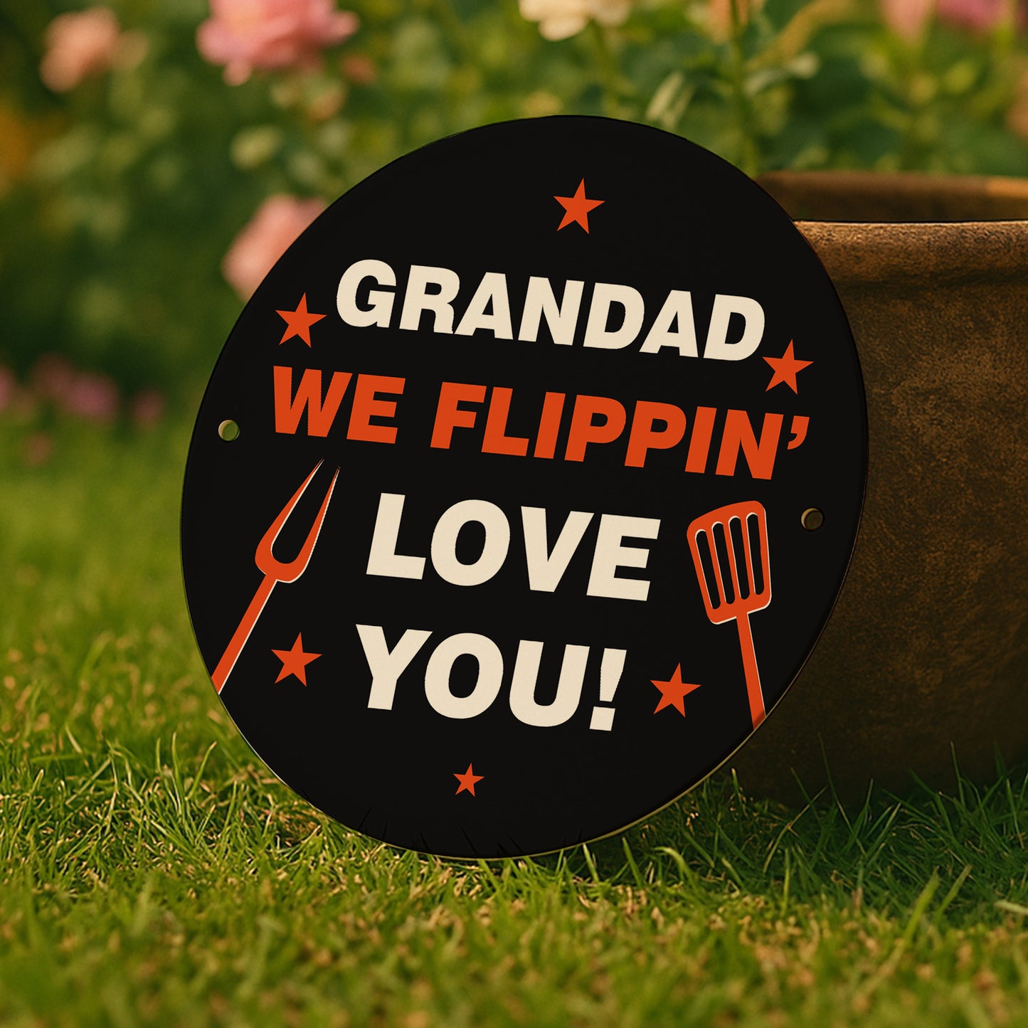 Fathers Day Gift For Grandad Flippin Love You Grandad BBQ Sign