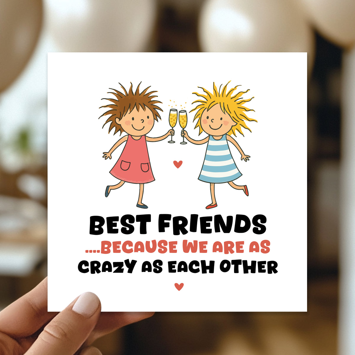 Funny Card For Best Friend CRAZY AS EACH OTHER Xmas Birthday