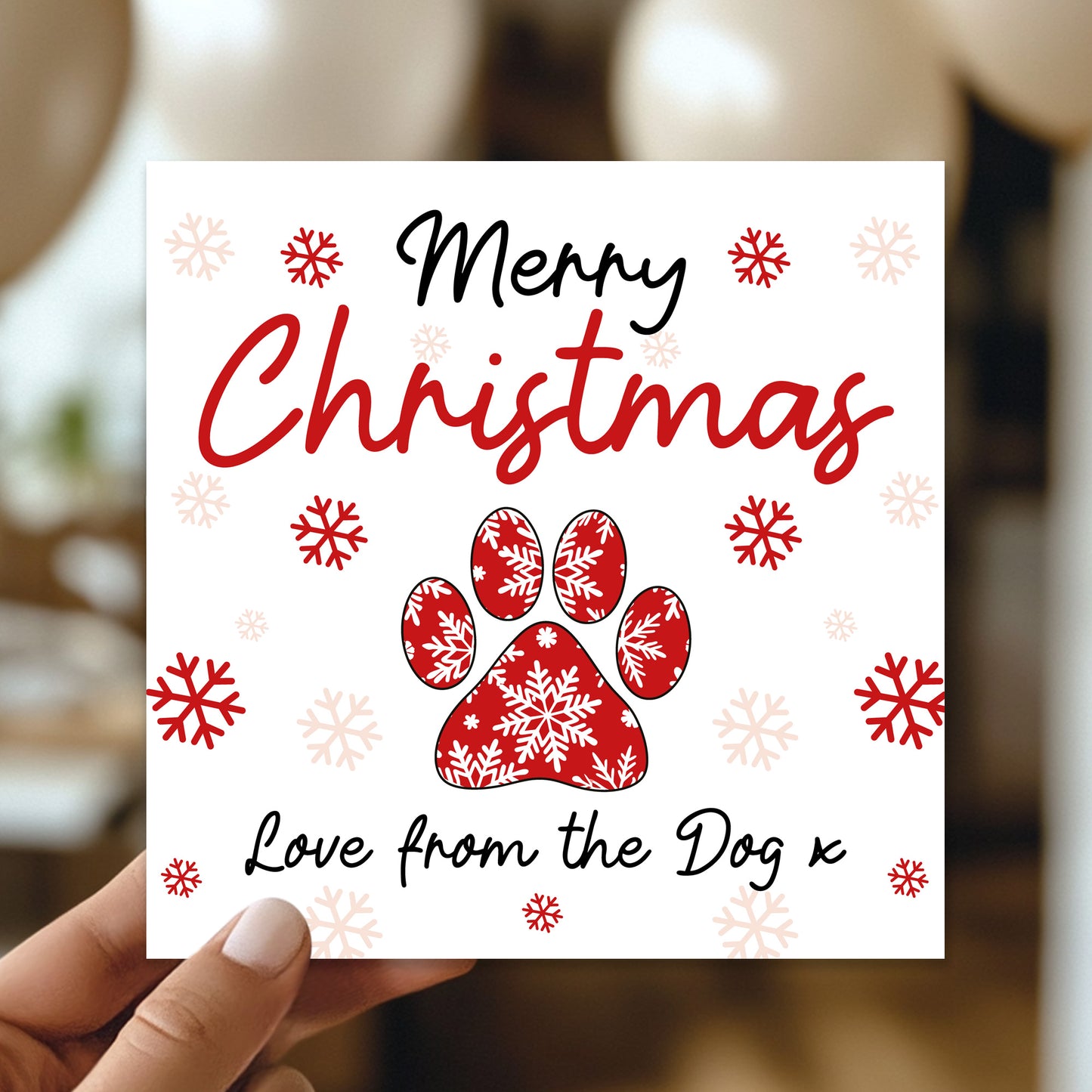 Happy Christmas From The Dog Card For Mum Dad Daughter Son Funny