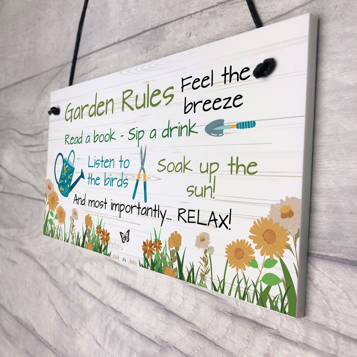 Hanging Garden Rules Sign Perfect For Gardeners Wall Door Sign