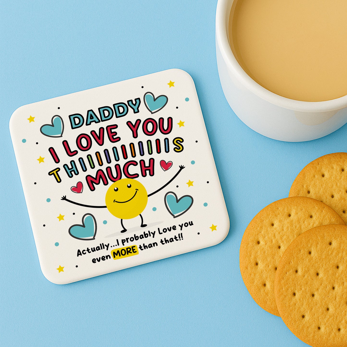 Daddy Coaster I Love You This Much Daddy Gift For Birthday