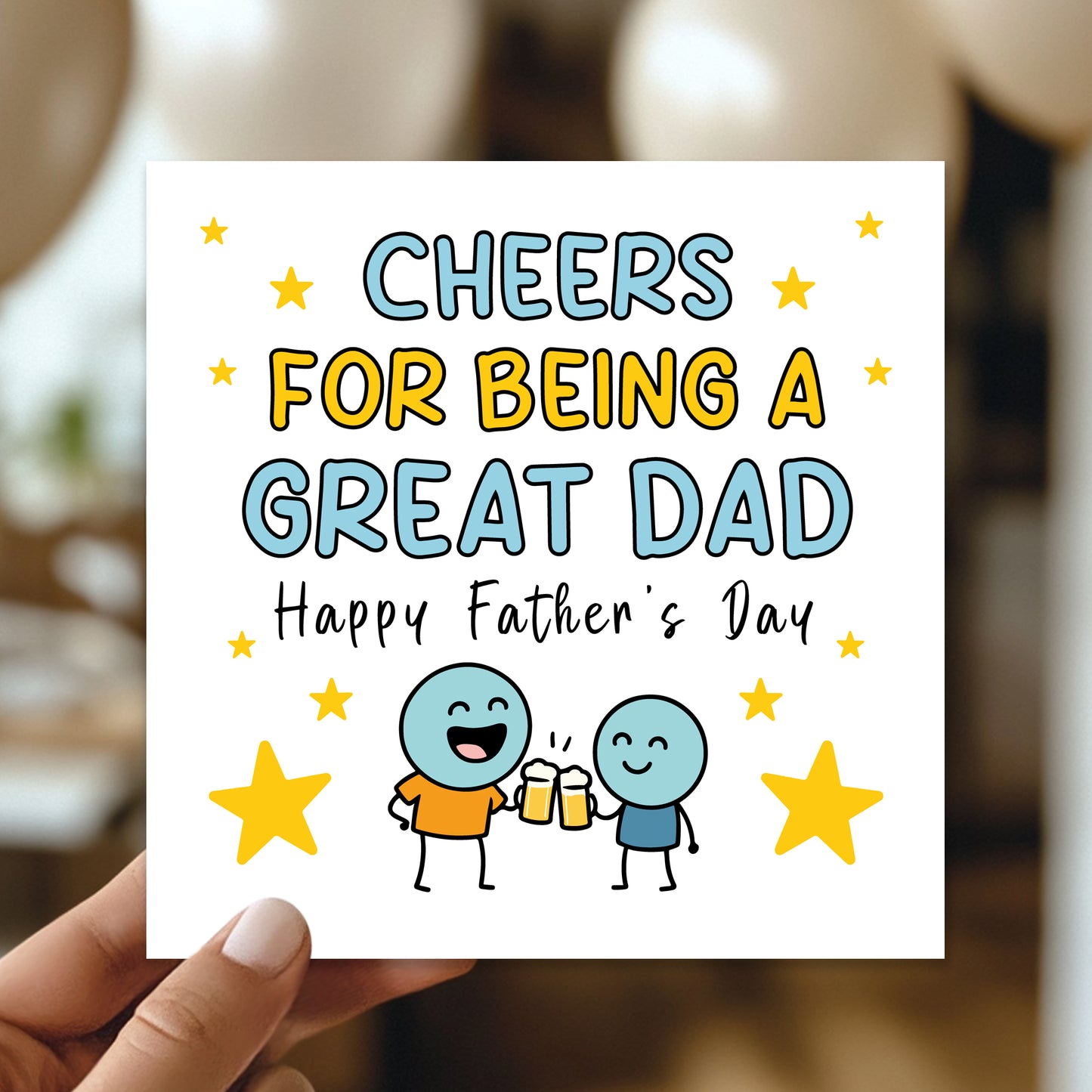 Cheers For Being A Great Dad Funny Fathers Day Card From Son