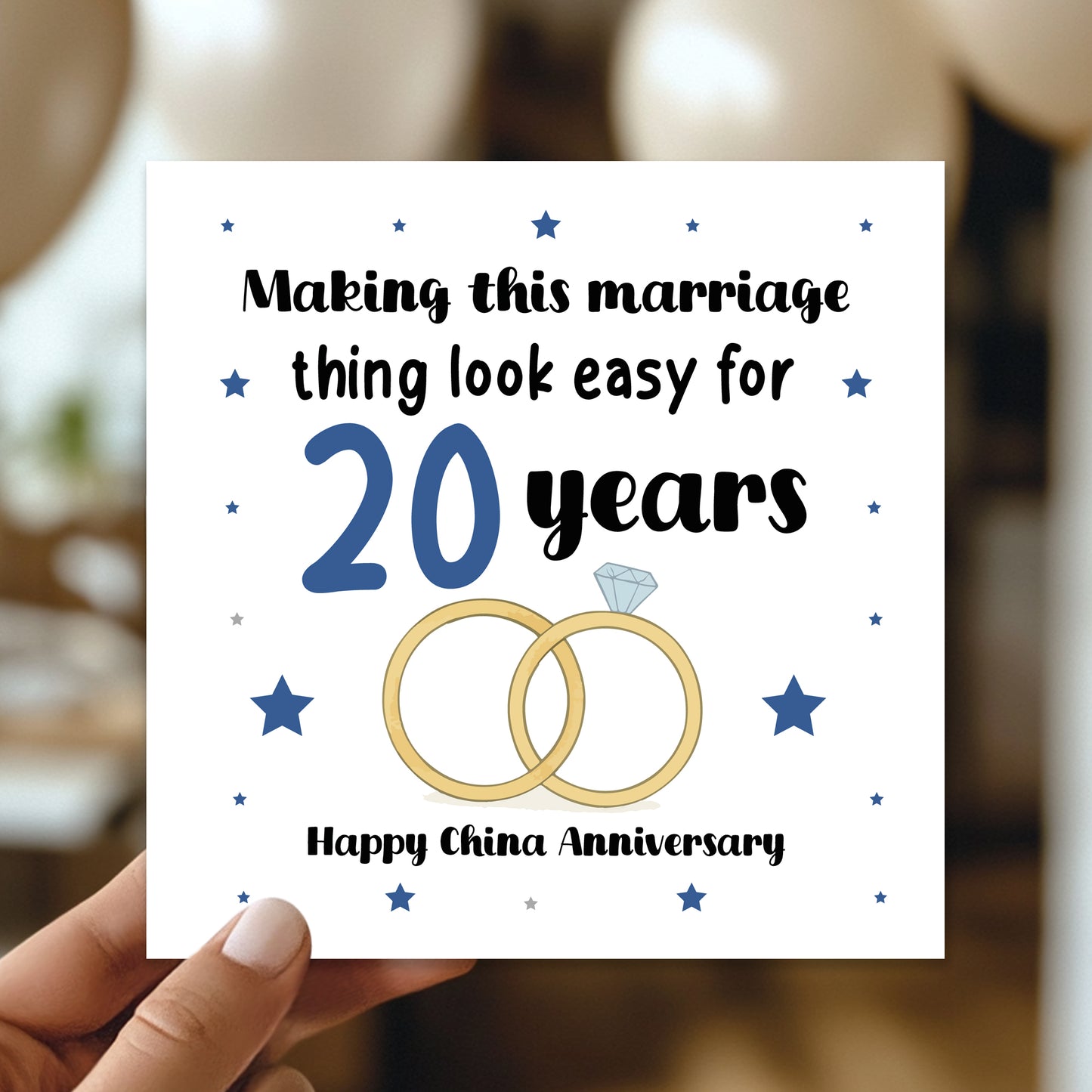 20th Wedding Anniversary Card For Husband Wife Couple