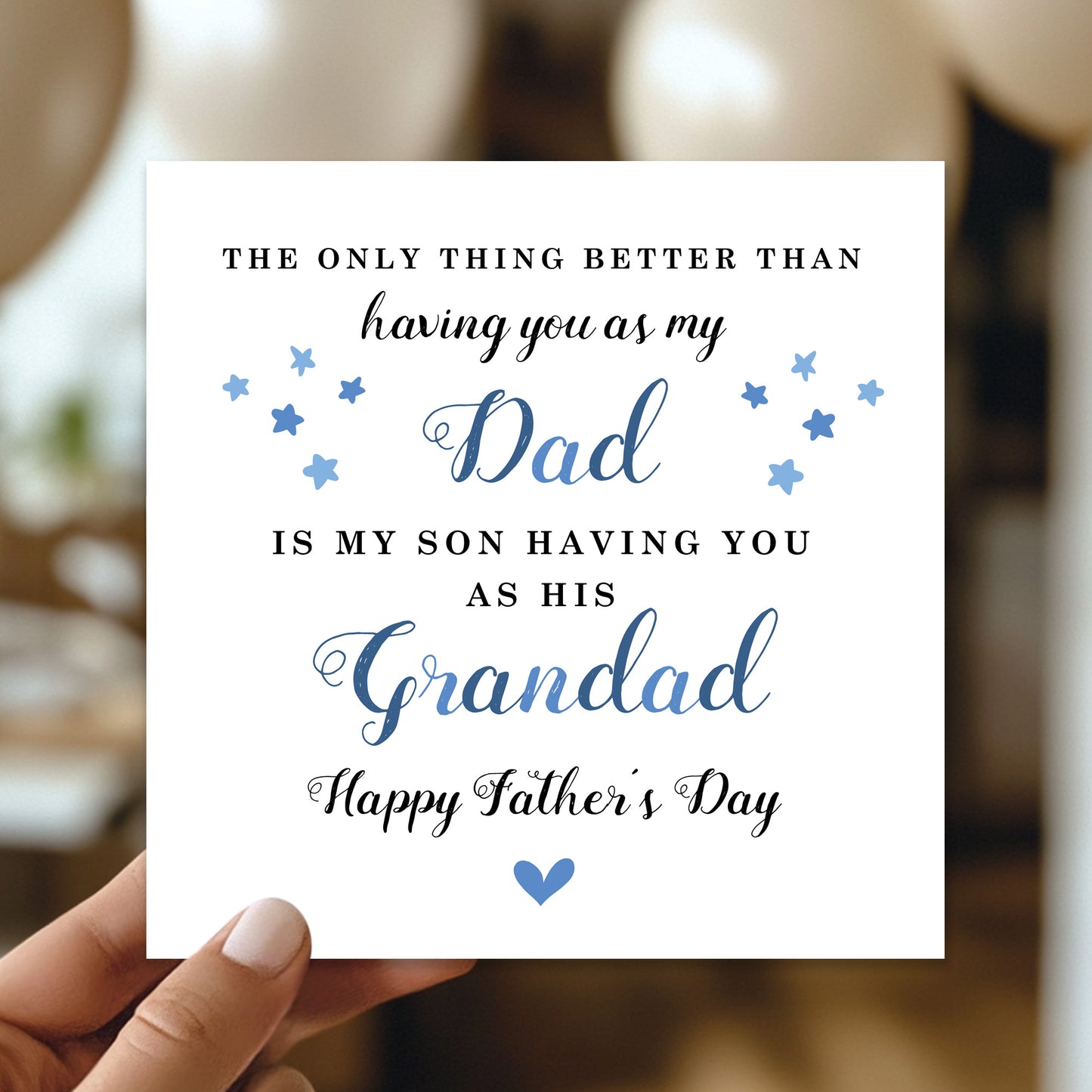 Fathers Day Card For Dad and Grandad Happy Father's Day Card