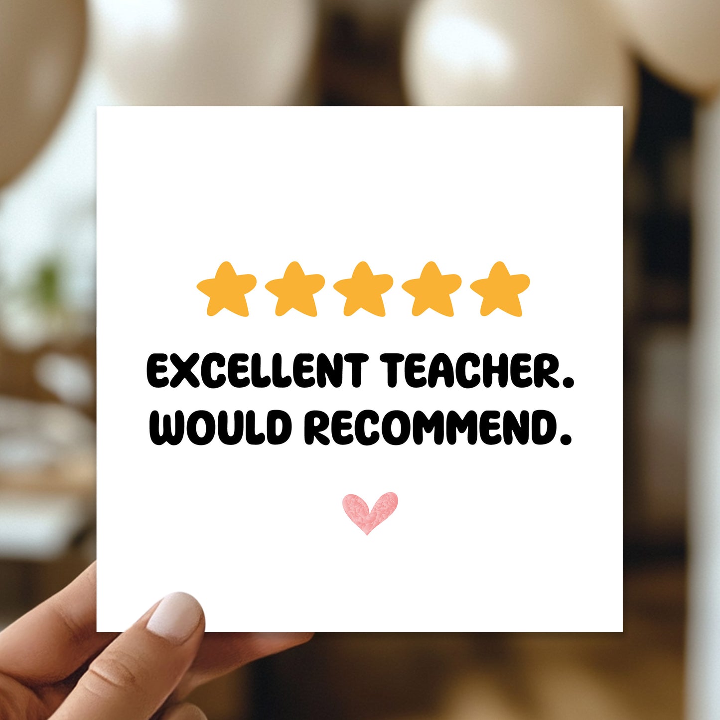 Funny Teacher Card 5 Star Review Thank You Cards For Teachers