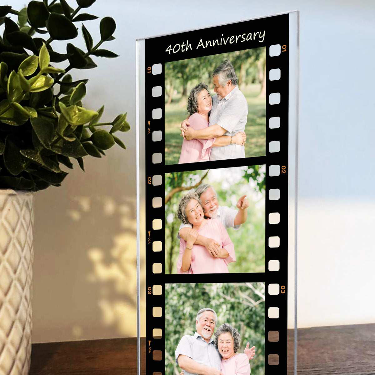 Gift For 40th Anniversary Personalised Photo Collage Plaque