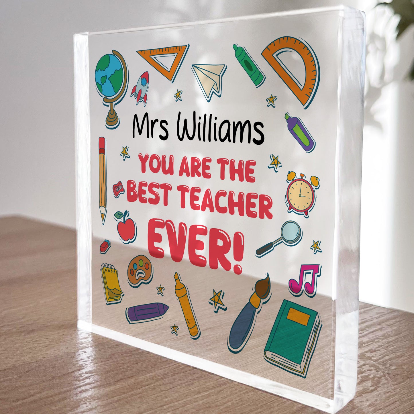 Personalised End Of Term Gift For Best Teacher Ever Block