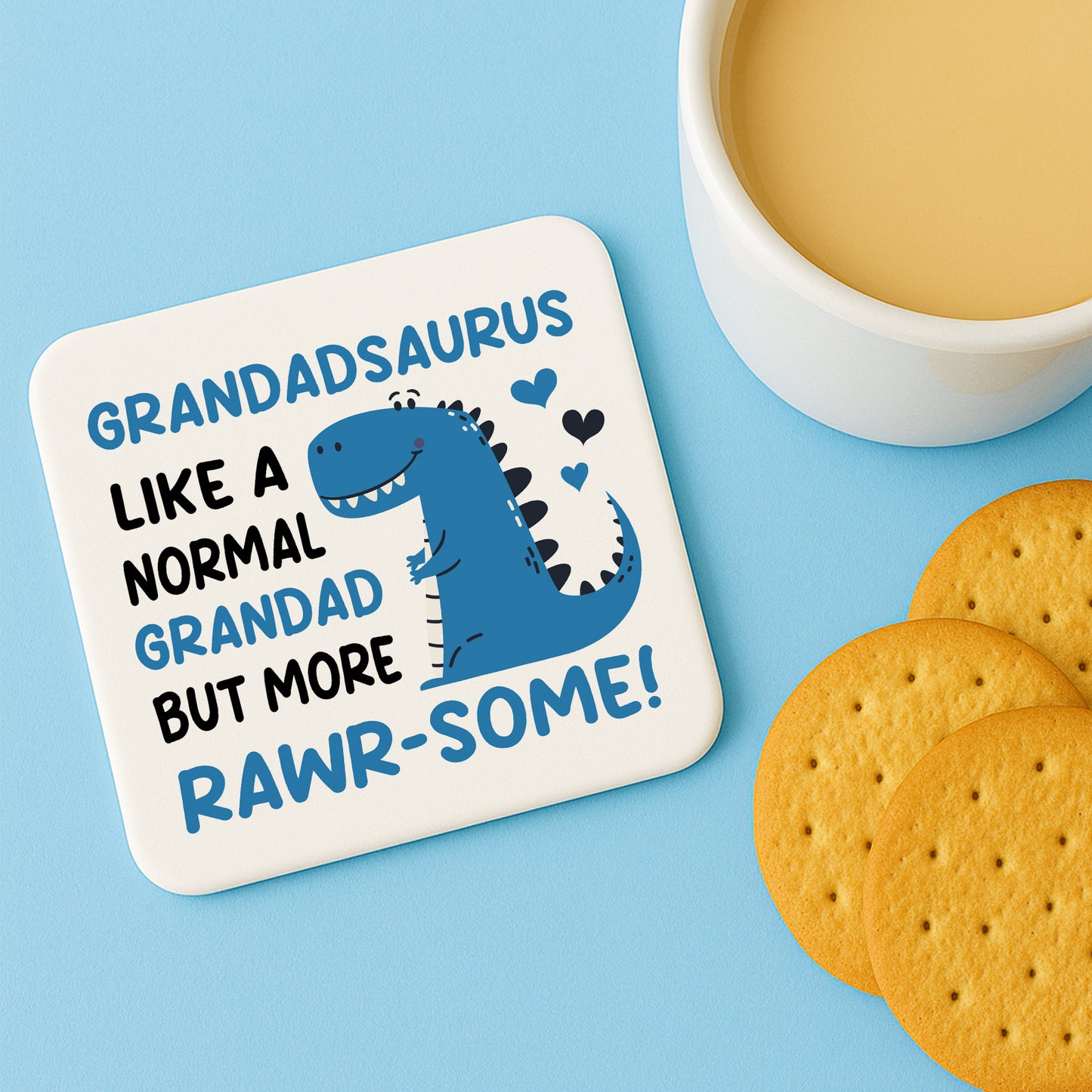 Grandad Coaster Novelty Grandadsaurus Funny Gift For Birthday