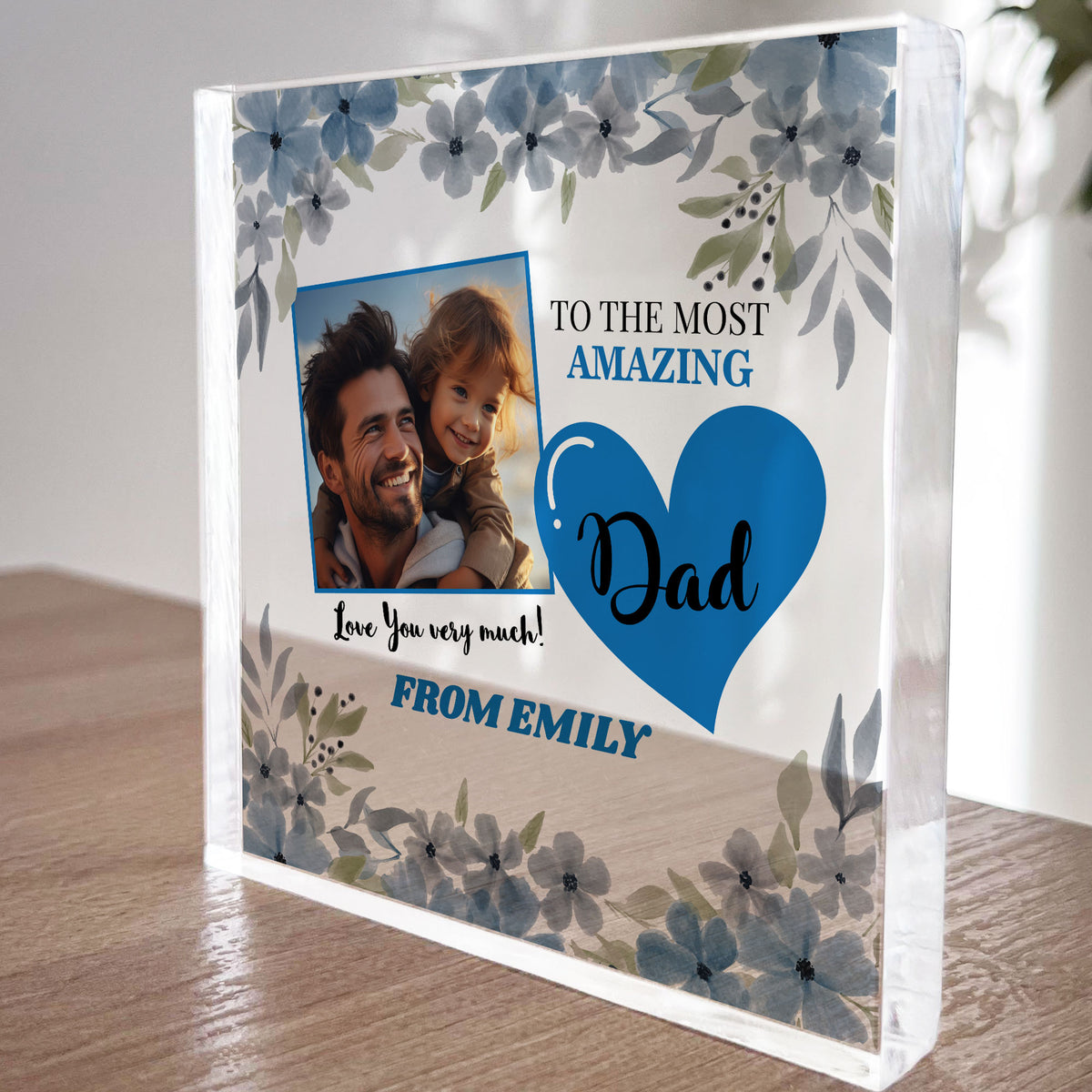Dad Acrylic Plaque Gift for Dad Personalised Photo Plaque