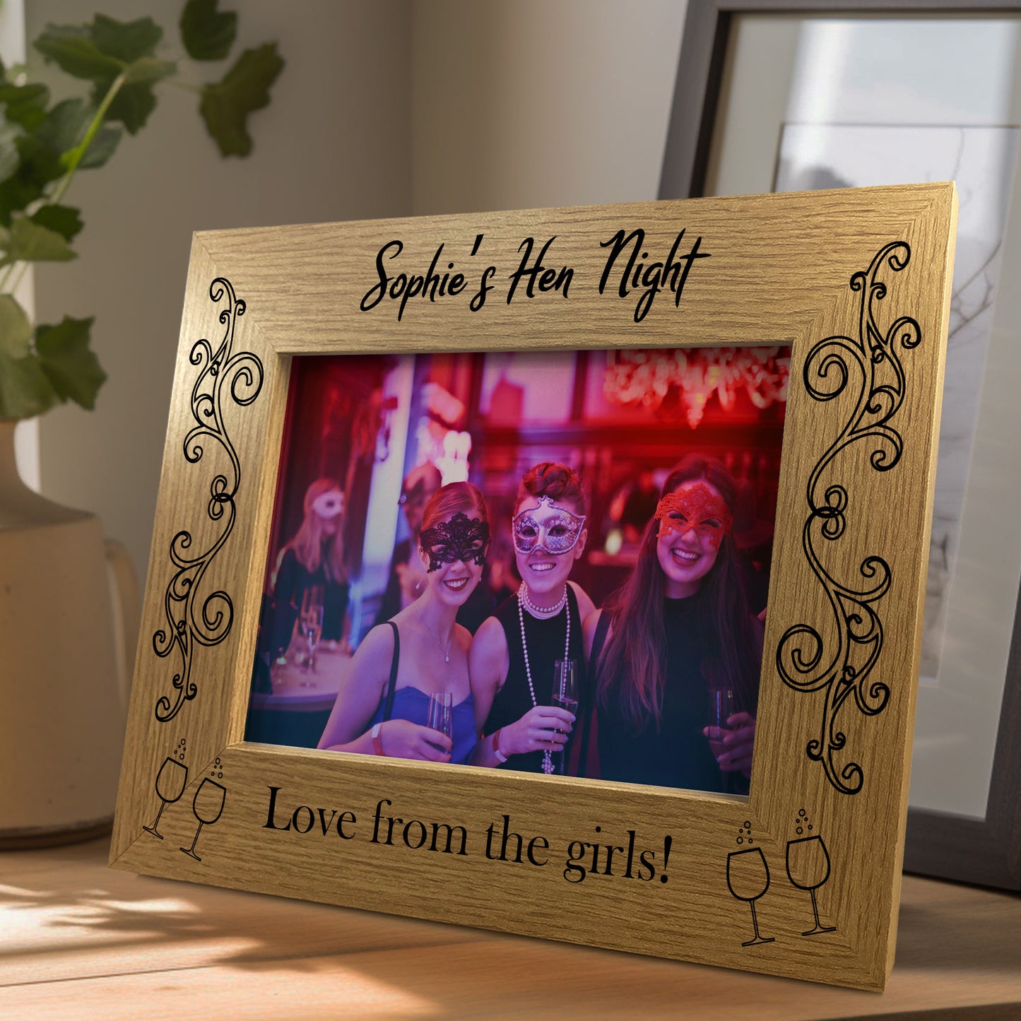 Personalised Hen Party Gift 7x5 Wood Frame Hen Night Gift Friend