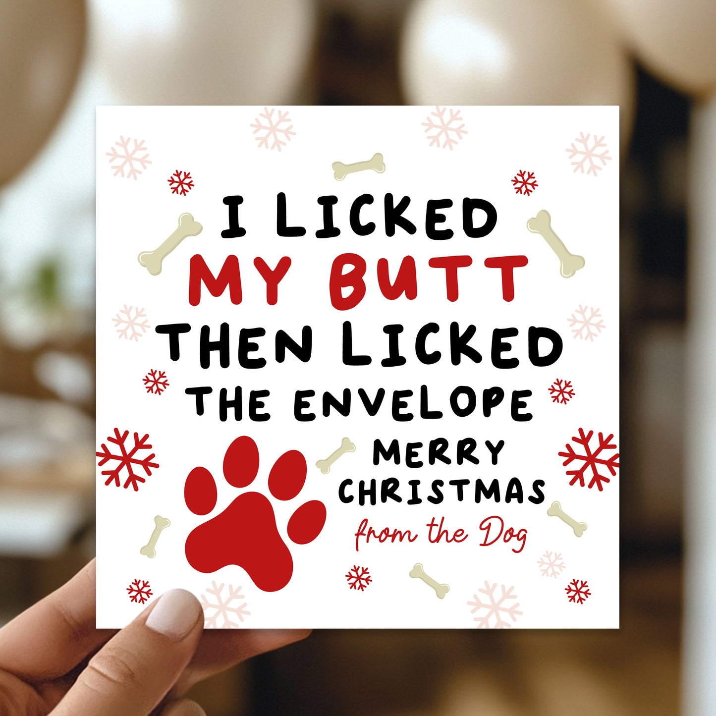 Christmas Card From The Dog With Kraft Envelope Funny Dog Card