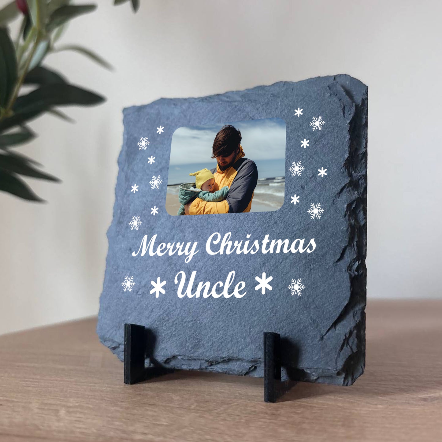 Merry Christmas Gift For Uncle Slate Sign Photo Plaque