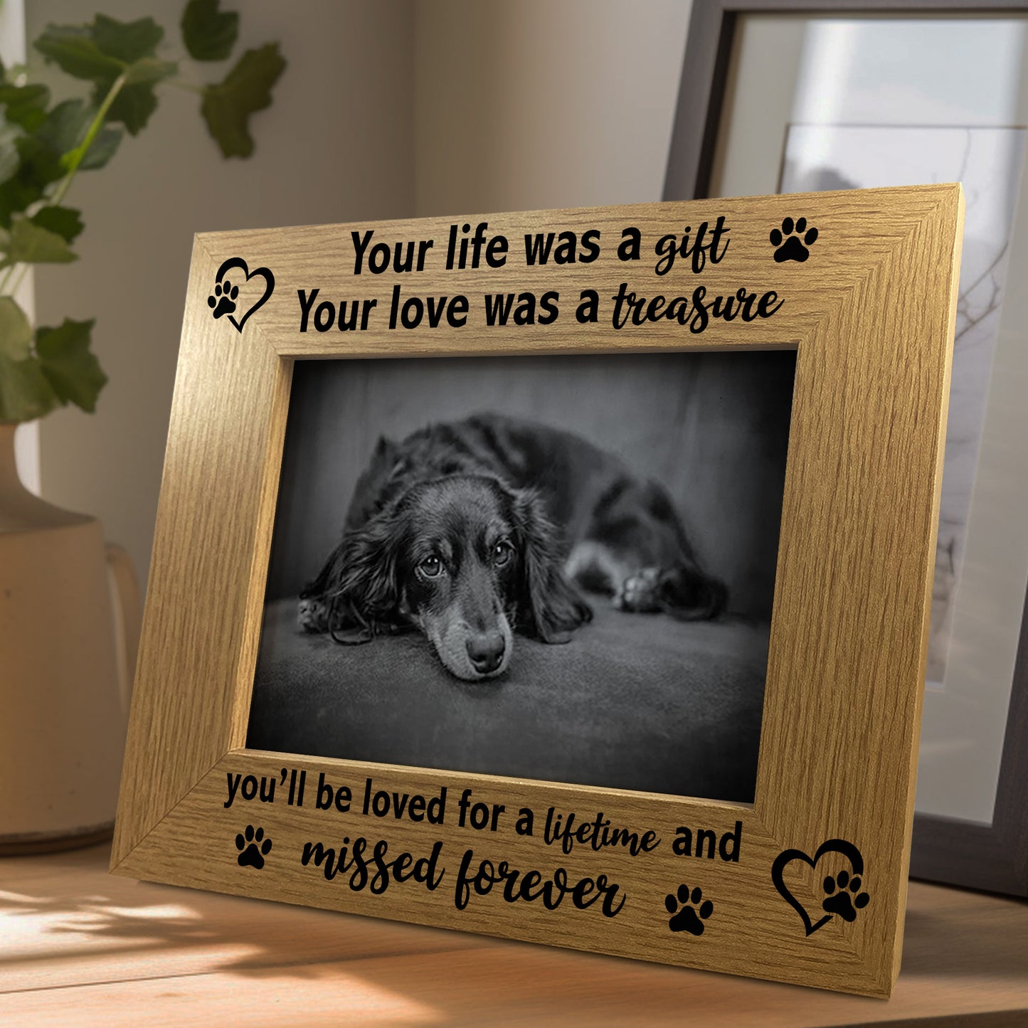 Pet Memorial Photo Frame Your Life Was A Gift Dog Pet Loss Gift