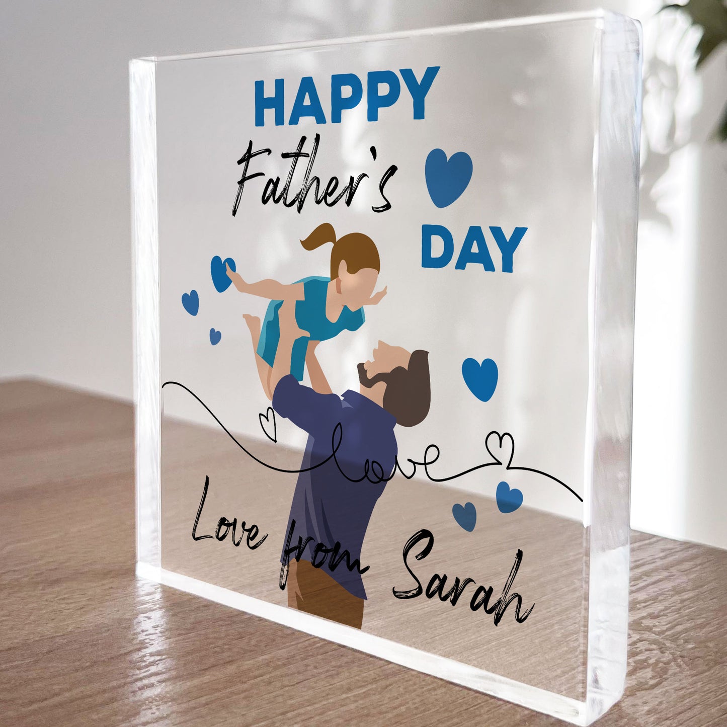 Happy Fathers Day Gift From Daughter Personalised Block Dad Gift