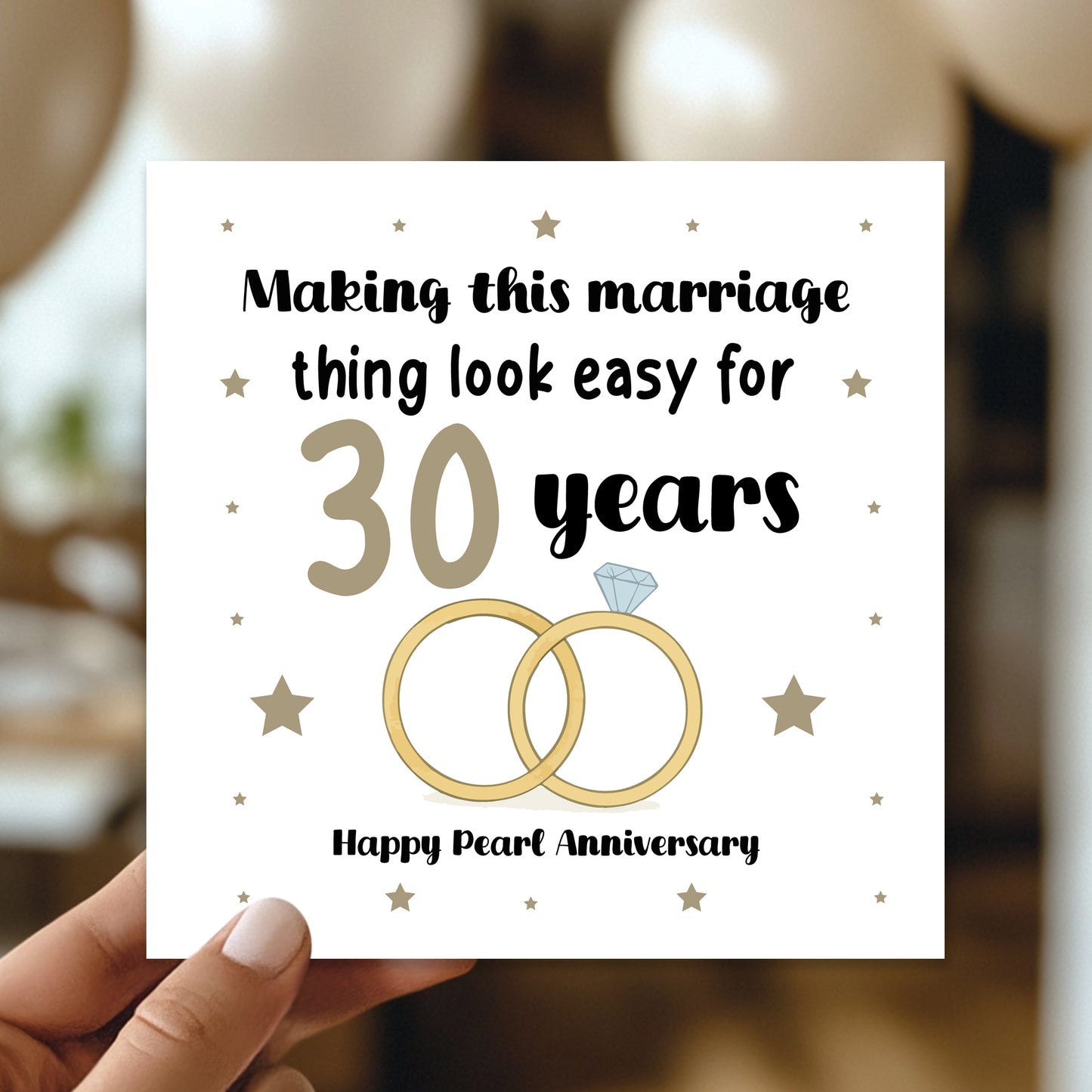 30th Wedding Anniversary Card For Husband Wife Couple