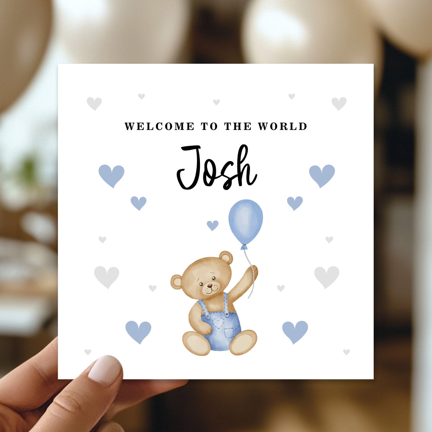 New Baby Card Welcome To The World Card Personalised